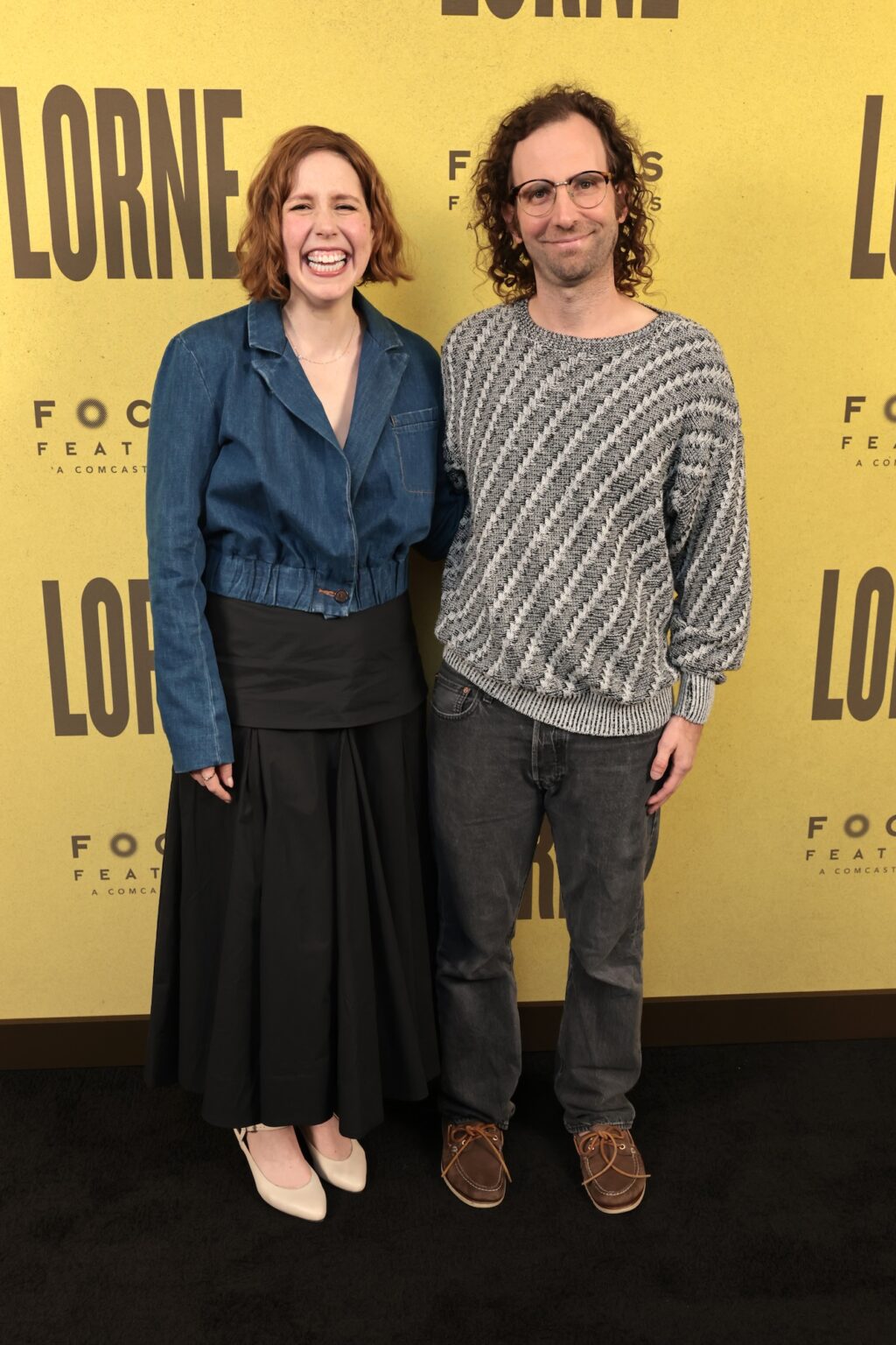 STUDIO CITY, CALIFORNIA - APRIL 14: Vanessa Bayer (L) and Kyle Mooney at the Focus Features' "Lorne" Los Angeles Special Screening at The Commons, Universal Studios on April 14, 2026 in Studio City, California. (Photo by Eric Charbonneau/Focus Features via Getty Images)