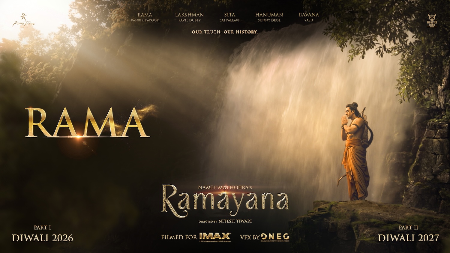 Namit Malhotra’s Ramayana, directed by Nitesh Tiwari, a two-part cinematic franchise, unveils its first glimpse of Rama, with Ranbir Kapoor stepping into the role