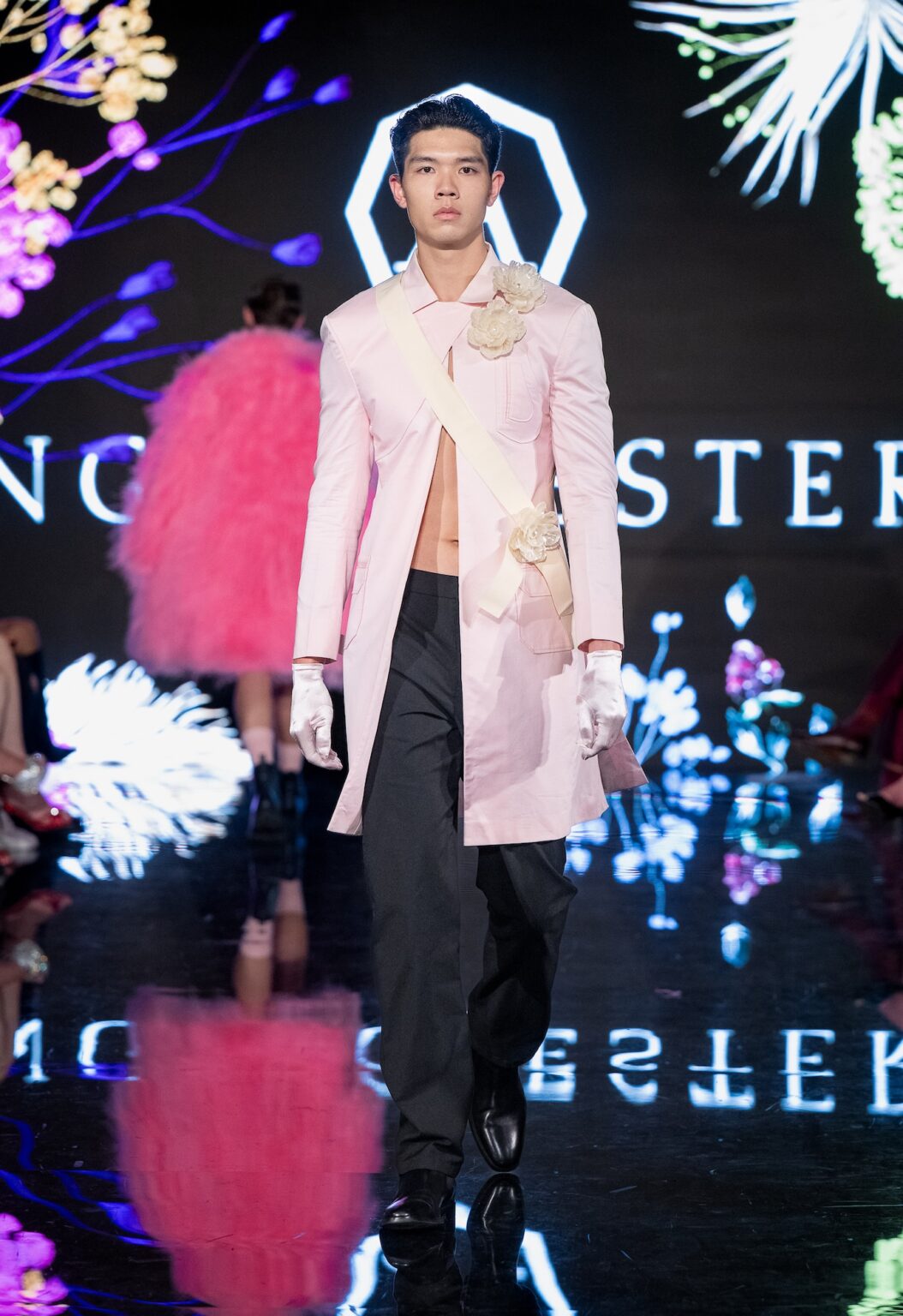 LOS ANGELES, CALIFORNIA - MARCH 13: A model walks the runway at the Angelo Estera show during Los Angeles Fashion Week Powered By Art Hearts Fashion at The Majestic on March 13, 2026 in Los Angeles, California. (Photo by Mark Gunter/Getty Images for Art Hearts Fashion)