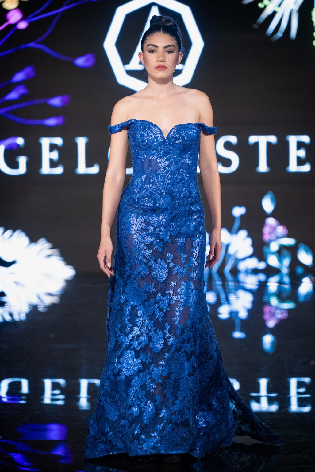 LOS ANGELES, CALIFORNIA - MARCH 13: A model walks the runway at the Angelo Estera show during Los Angeles Fashion Week Powered By Art Hearts Fashion at The Majestic on March 13, 2026 in Los Angeles, California. (Photo by Mark Gunter/Getty Images for Art Hearts Fashion)