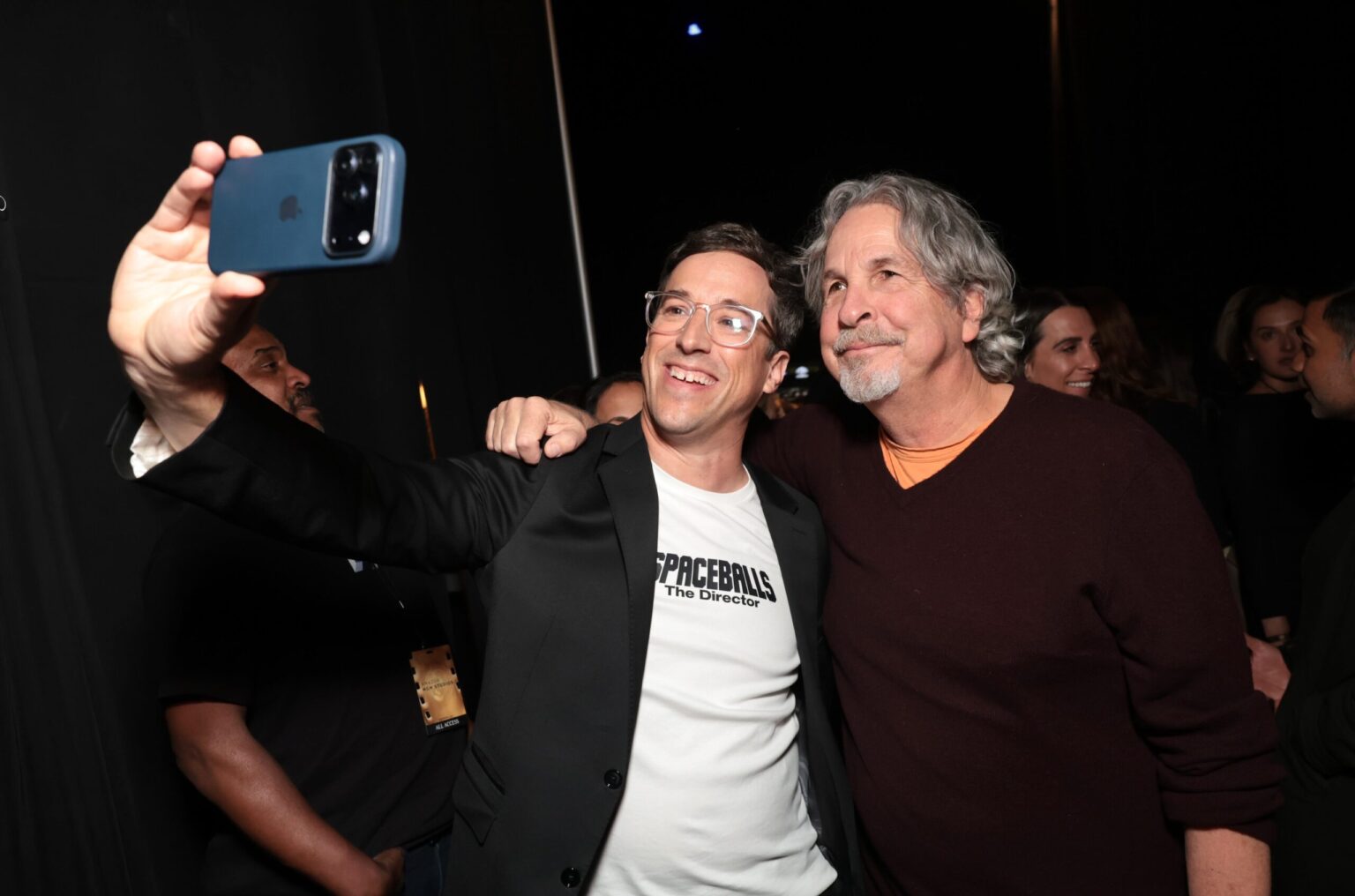 LAS VEGAS, NEVADA - APRIL 15: Josh Greenbaum from "Spaceballs: The New One" (L) and Peter Farrelly from "I Play Rocky" at the Amazon MGM Studios' CinemaCon 2026 Presentation at The Colosseum at Caesars Palace on April 15, 2026 in Las Vegas, Nevada. (Photo by Eric Charbonneau/Amazon MGM Studios via Getty Images)
