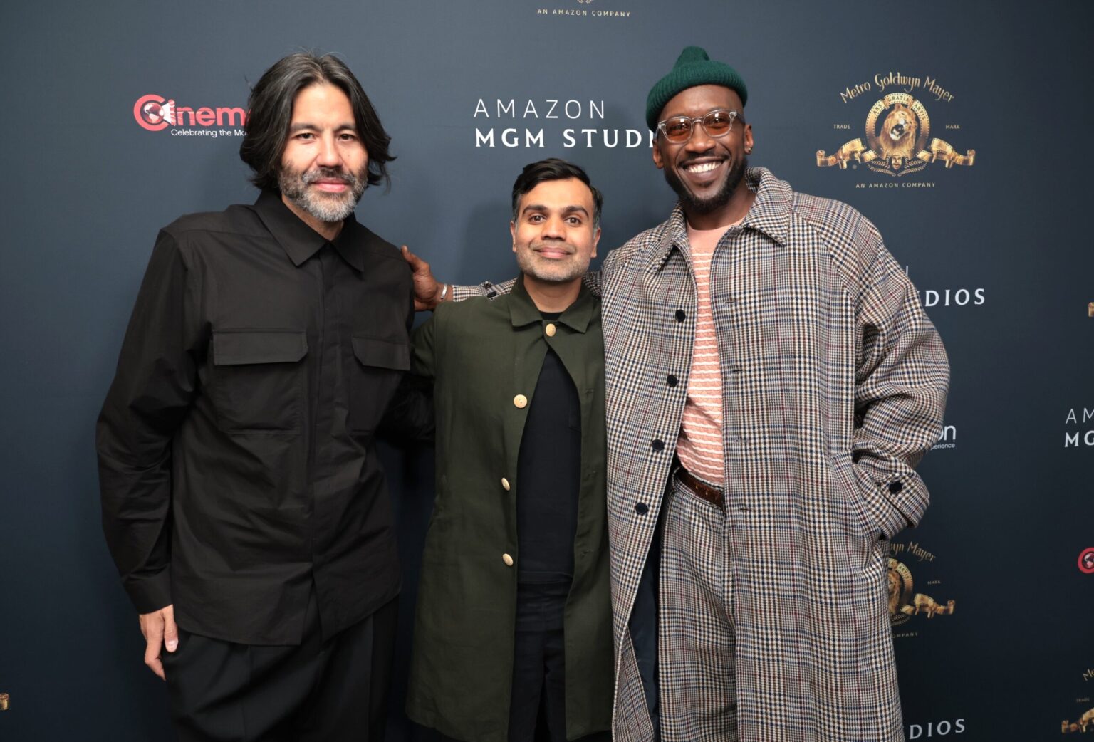 LAS VEGAS, NEVADA - APRIL 15: (L-R) Lucan Toh, Bassam Tariq and Mahershala Ali from "Your Mother Your Mother Your Mother" at the Amazon MGM Studios' CinemaCon 2026 Presentation at The Colosseum at Caesars Palace on April 15, 2026 in Las Vegas, Nevada. (Photo by Eric Charbonneau/Amazon MGM Studios via Getty Images)
