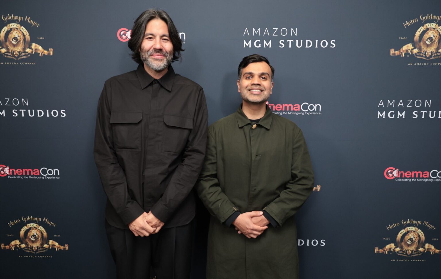 LAS VEGAS, NEVADA - APRIL 15: Lucan Toh (L) and Bassam Tariq from "Your Mother Your Mother Your Mother" at the Amazon MGM Studios' CinemaCon 2026 Presentation at The Colosseum at Caesars Palace on April 15, 2026 in Las Vegas, Nevada. (Photo by Eric Charbonneau/Amazon MGM Studios via Getty Images)
