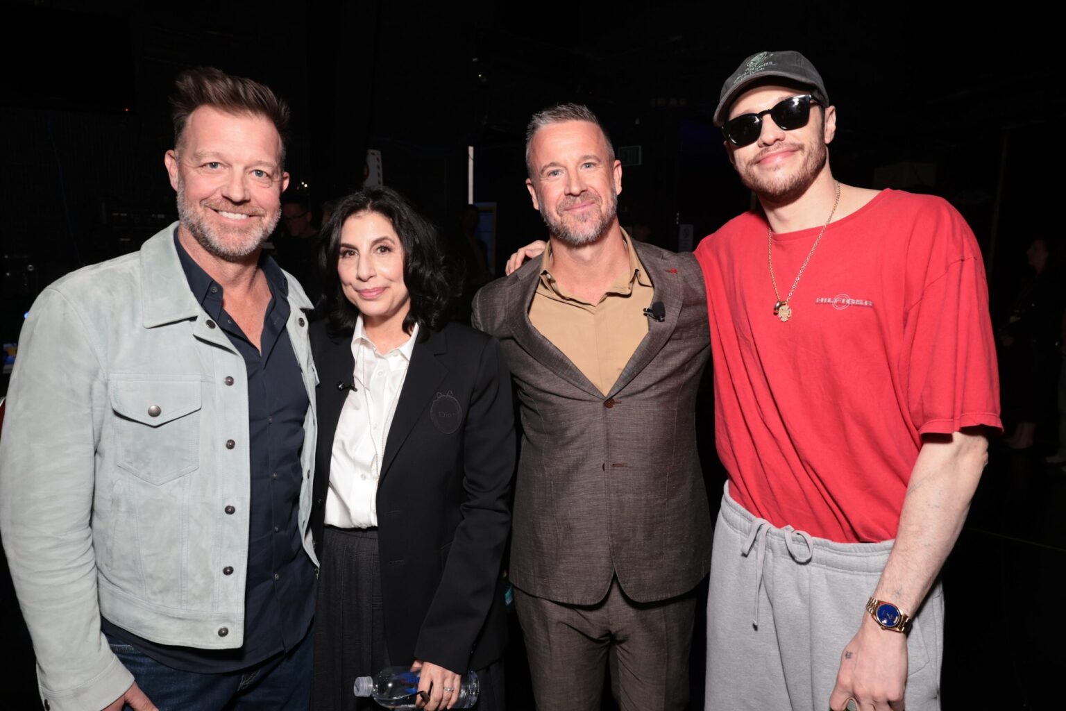 LAS VEGAS, NEVADA - APRIL 15: (L-R) David Leitch from "How to Rob a Bank", Sue Kroll, Head of Marketing, Amazon MGM Studios, Kevin Wilson, Head of Theatrical Distribution, Amazon MGM Studios, and Pete Davidson from "How to Rob a Bank" at the Amazon MGM Studios' CinemaCon 2026 Presentation at The Colosseum at Caesars Palace on April 15, 2026 in Las Vegas, Nevada. (Photo by Eric Charbonneau/Amazon MGM Studios via Getty Images)