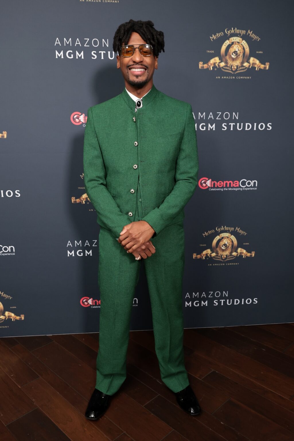 LAS VEGAS, NEVADA - APRIL 15: Jon Batiste from "The Thomas Crown Affair" at the Amazon MGM Studios' CinemaCon 2026 Presentation at The Colosseum at Caesars Palace on April 15, 2026 in Las Vegas, Nevada. (Photo by Eric Charbonneau/Amazon MGM Studios via Getty Images)