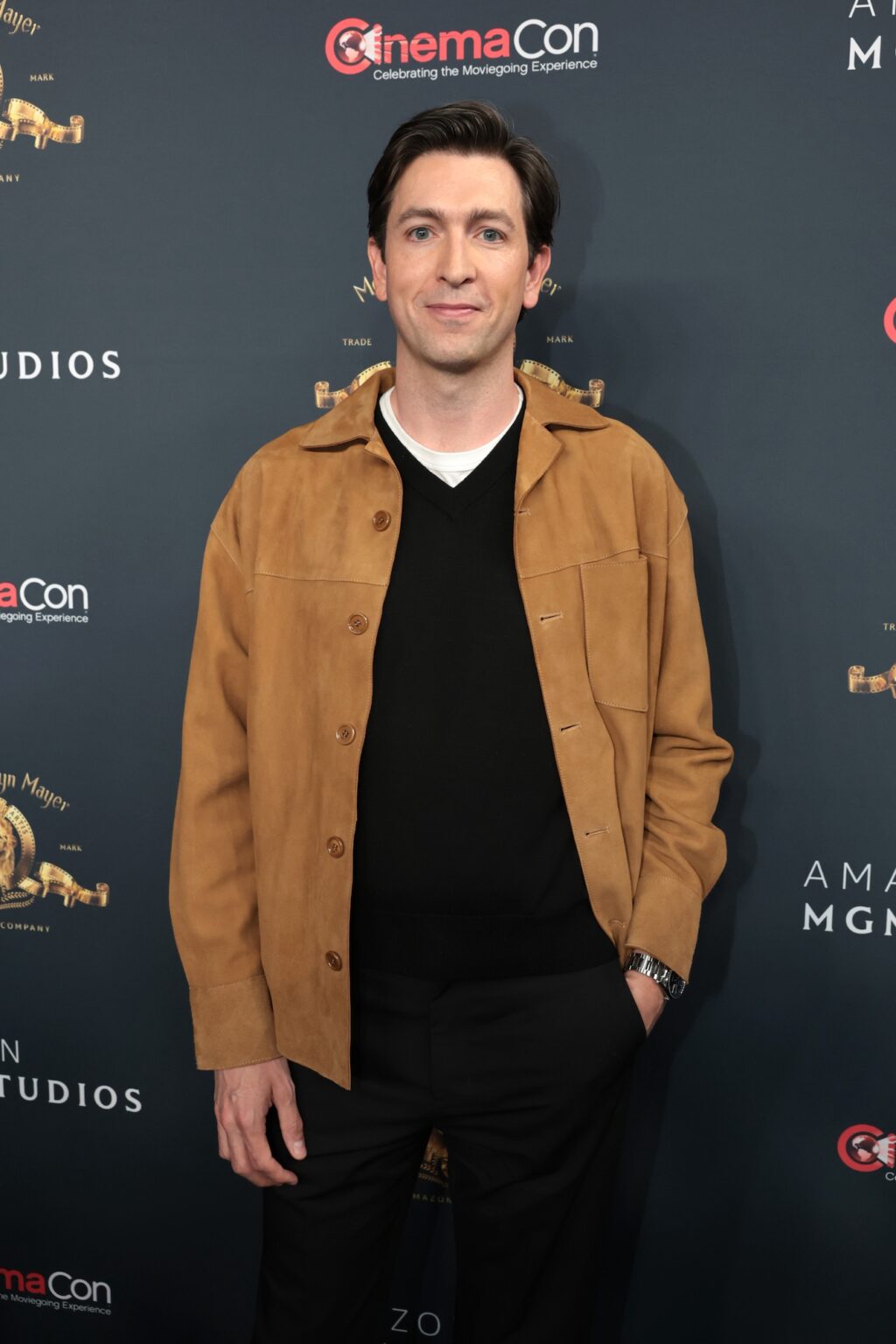 LAS VEGAS, NEVADA - APRIL 15: Nicholas Braun from "The Sheep Detectives" at the Amazon MGM Studios' CinemaCon 2026 Presentation at The Colosseum at Caesars Palace on April 15, 2026 in Las Vegas, Nevada. (Photo by Eric Charbonneau/Amazon MGM Studios via Getty Images)