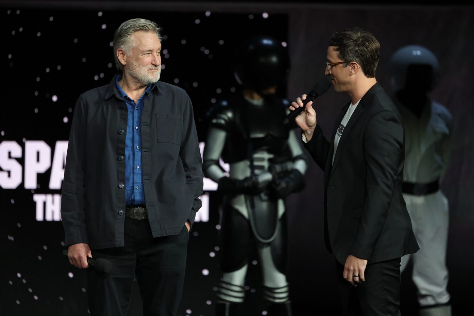 LAS VEGAS, NEVADA - APRIL 15: Bill Pullman (L) and Josh Greenbaum from "Spaceballs The New One" at the Amazon MGM Studios' CinemaCon 2026 Presentation at The Colosseum at Caesars Palace on April 15, 2026 in Las Vegas, Nevada. (Photo by Stewart Cook/Amazon MGM Studios via Getty Images)