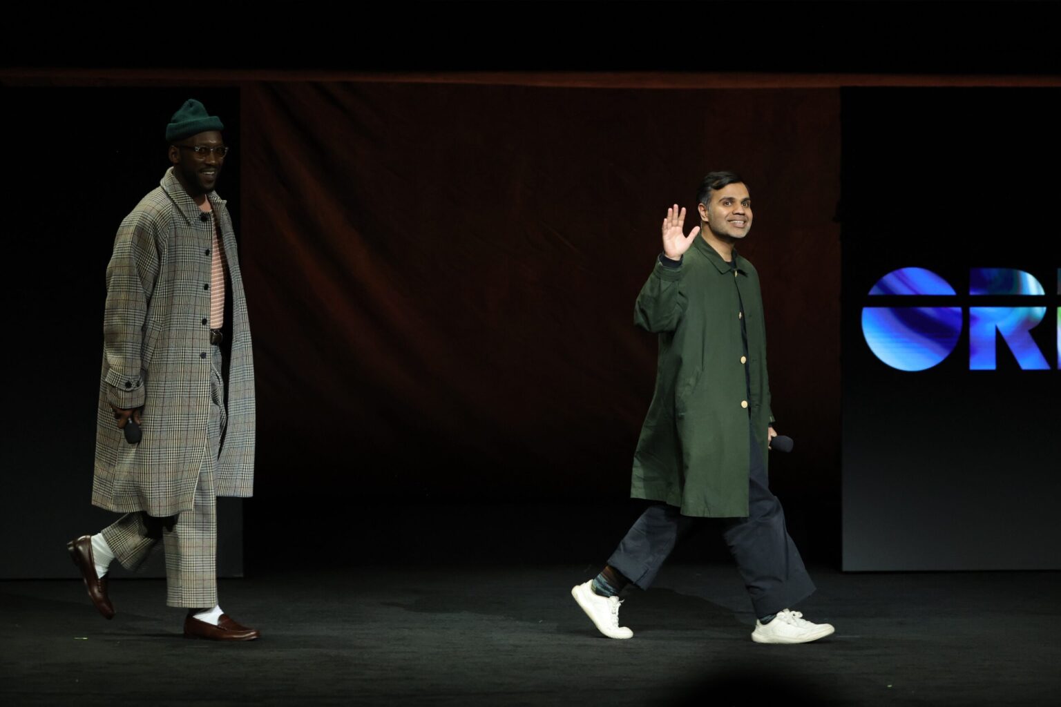 LAS VEGAS, NEVADA - APRIL 15: Mahershala Ali (L) and Bassam Tariq from "Your Mother Your Mother Your Mother" at the Amazon MGM Studios' CinemaCon 2026 Presentation at The Colosseum at Caesars Palace on April 15, 2026 in Las Vegas, Nevada. (Photo by Stewart Cook/Amazon MGM Studios via Getty Images)