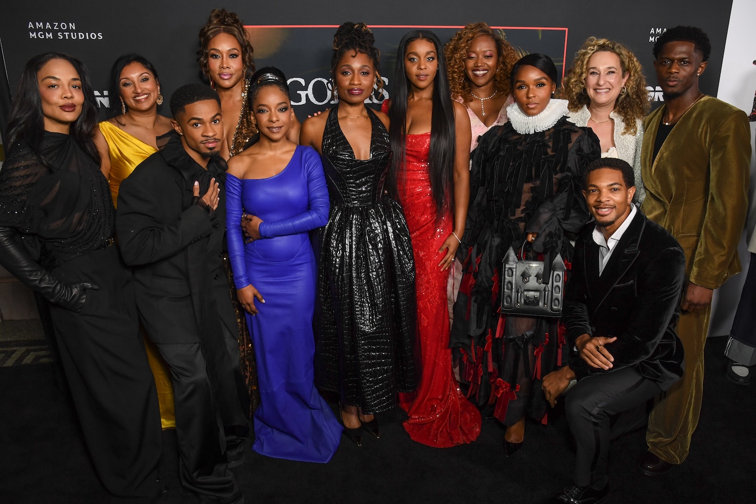 Tessa Thompson, Kishori Rajan, Justen Ross, Vivica A. Fox, Kara Young, Aleshea Harris, Mallori Johnson, Erika Alexander, Janelle Monáe, Xavier Mills, Riva Marker and Josiah Cross attend Amazon MGM Studios "Is God Is" New York Premiere at BAM! on Monday, April 27, 2026 in New York City.
