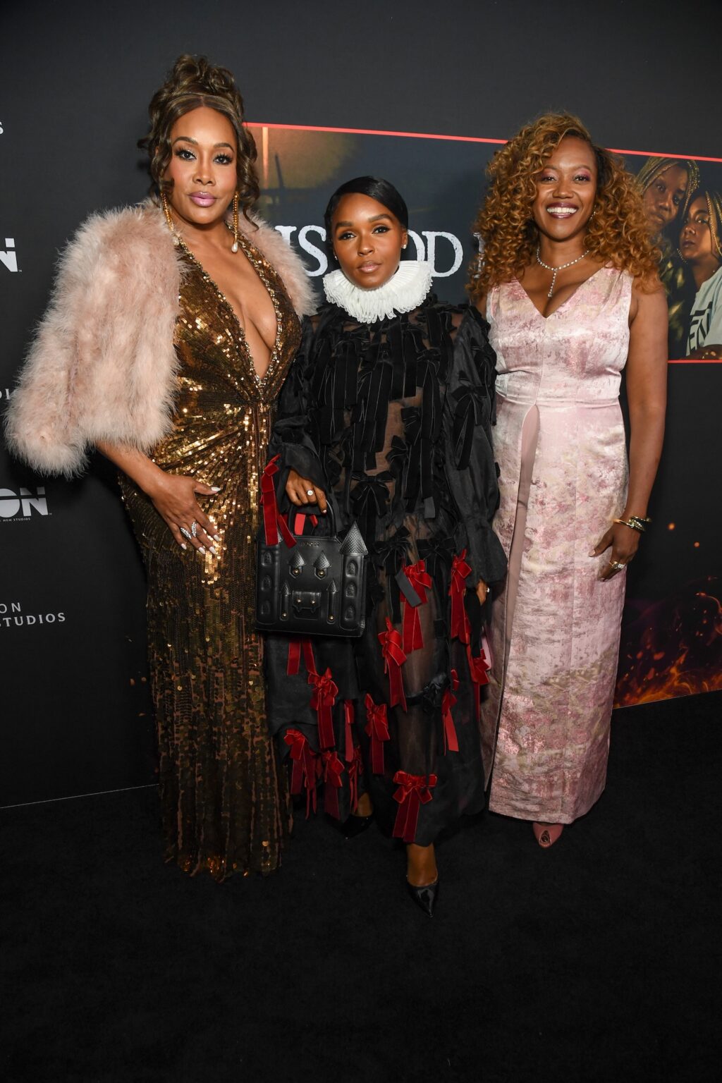 Vivica A. Fox, Janelle Monáe and Erika Alexander attend Amazon MGM Studios "Is God Is" New York Premiere at BAM! on Monday, April 27, 2026 in New York City.