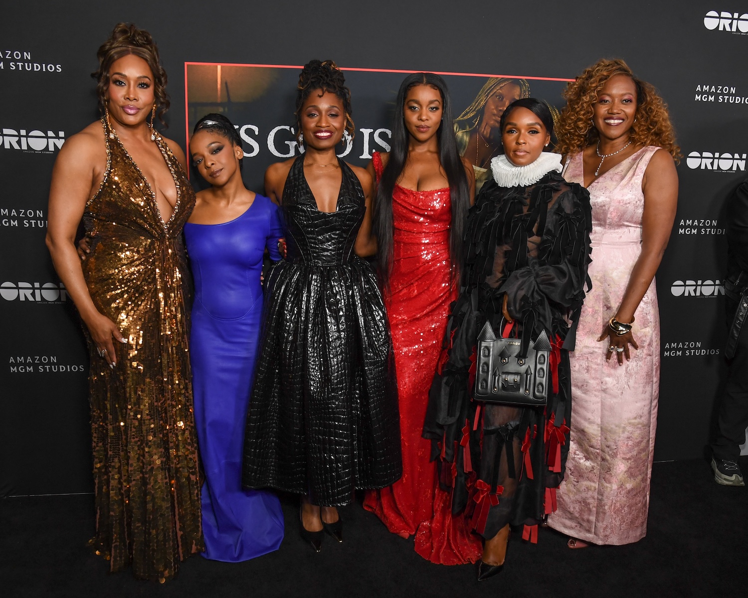 Vivica A. Fox, Kara Young, Aleshea Harris, Mallori Johnson, Janelle Monáe and Erika Alexander attend Amazon MGM Studios "Is God Is" New York Premiere at BAM! on Monday, April 27, 2026 in New York City.