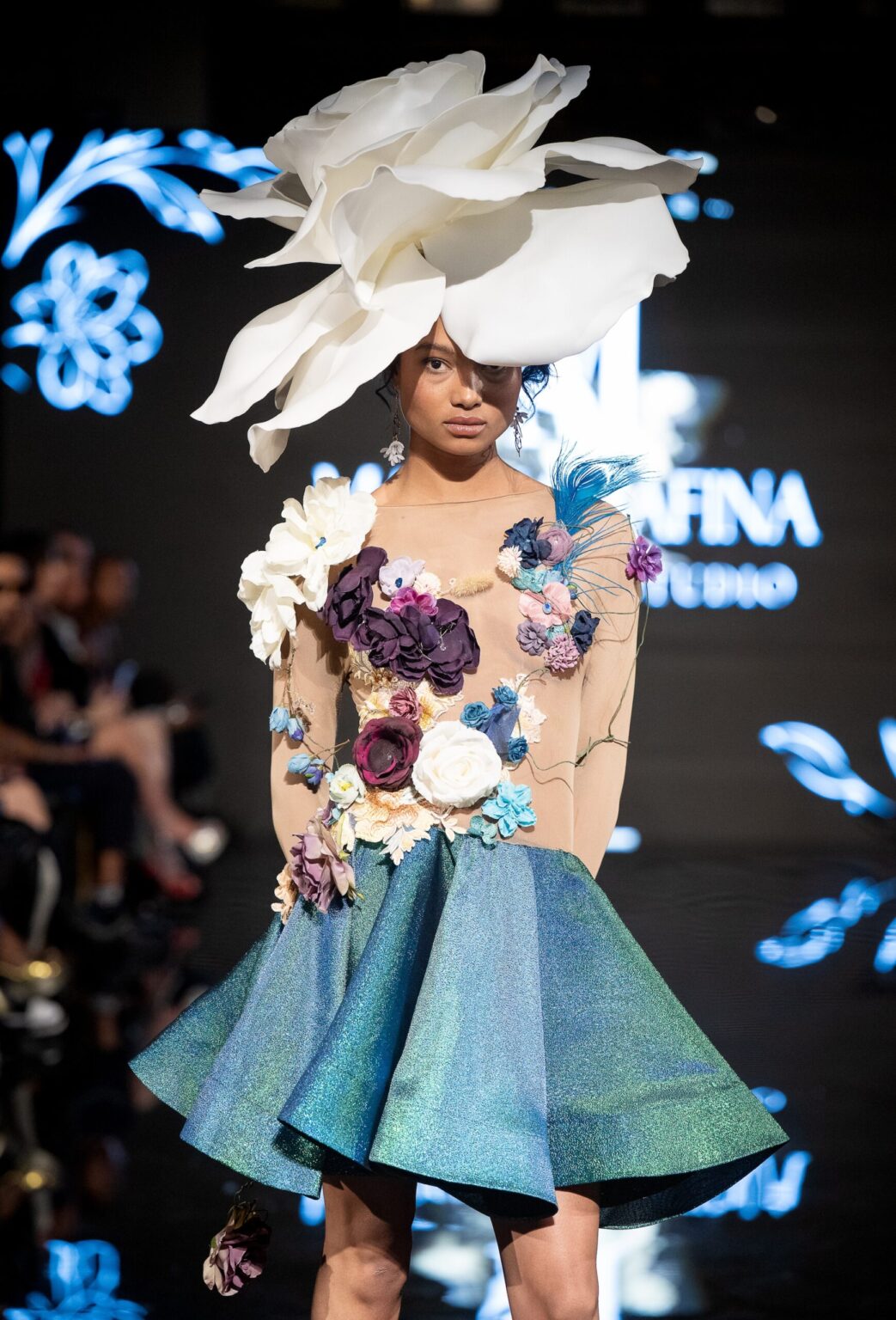 LOS ANGELES, CALIFORNIA - MARCH 13: A model walks the runway at the Marina Safina show during Los Angeles Fashion Week Powered By Art Hearts Fashion at The Majestic on March 13, 2026 in Los Angeles, California. (Photo by Mark Gunter/Getty Images for Art Hearts Fashion)