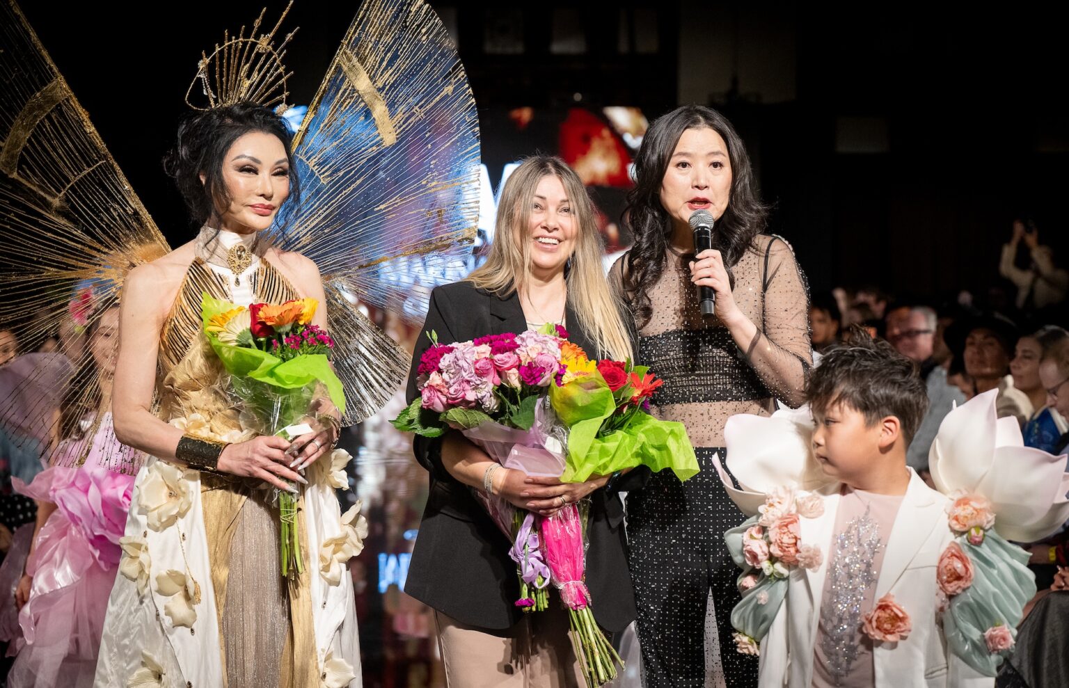 LOS ANGELES, CALIFORNIA - MARCH 13: Desinger Marina Safina and models walk the runway at the Richard show during Los Angeles Fashion Week Powered By Art Hearts Fashion at The Majestic on March 13, 2026 in Los Angeles, California. (Photo by Mark Gunter/Getty Images for Art Hearts Fashion)