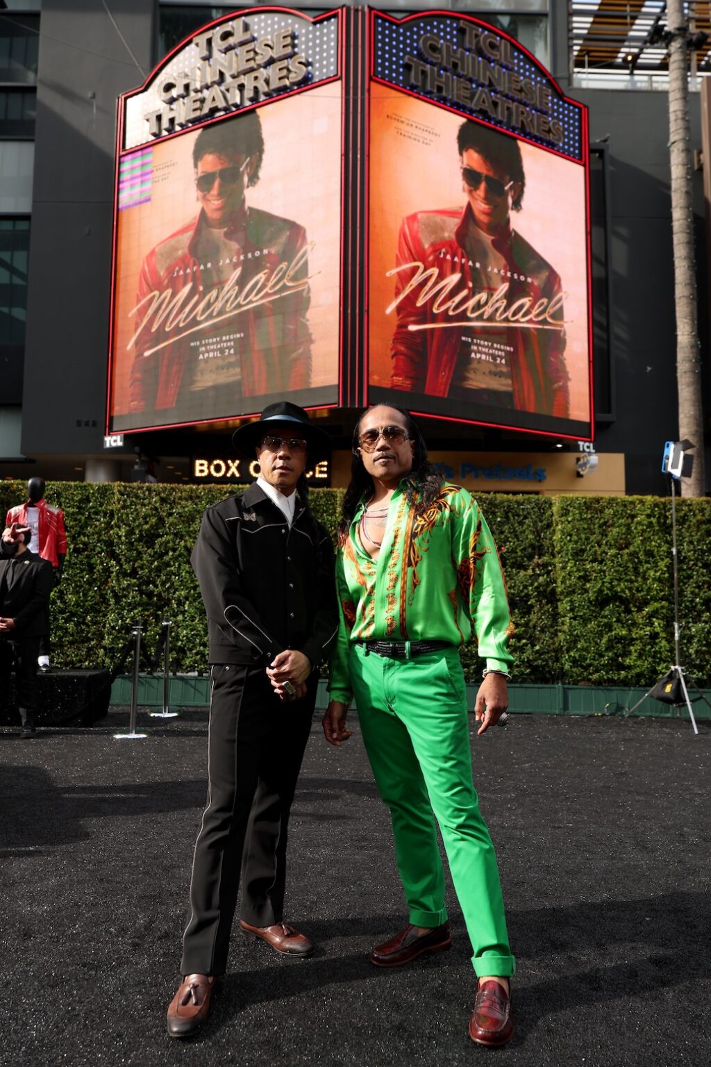 LOS ANGELES, CALIFORNIA - APRIL 20: (L-R) Rich Talauega and Tone Talauega attend Lionsgate's "Michael" Los Angeles premiere at Dolby Theatre on April 20, 2026 in Los Angeles, California. (Photo by Kevin Mazur/Getty Images for Lionsgate)