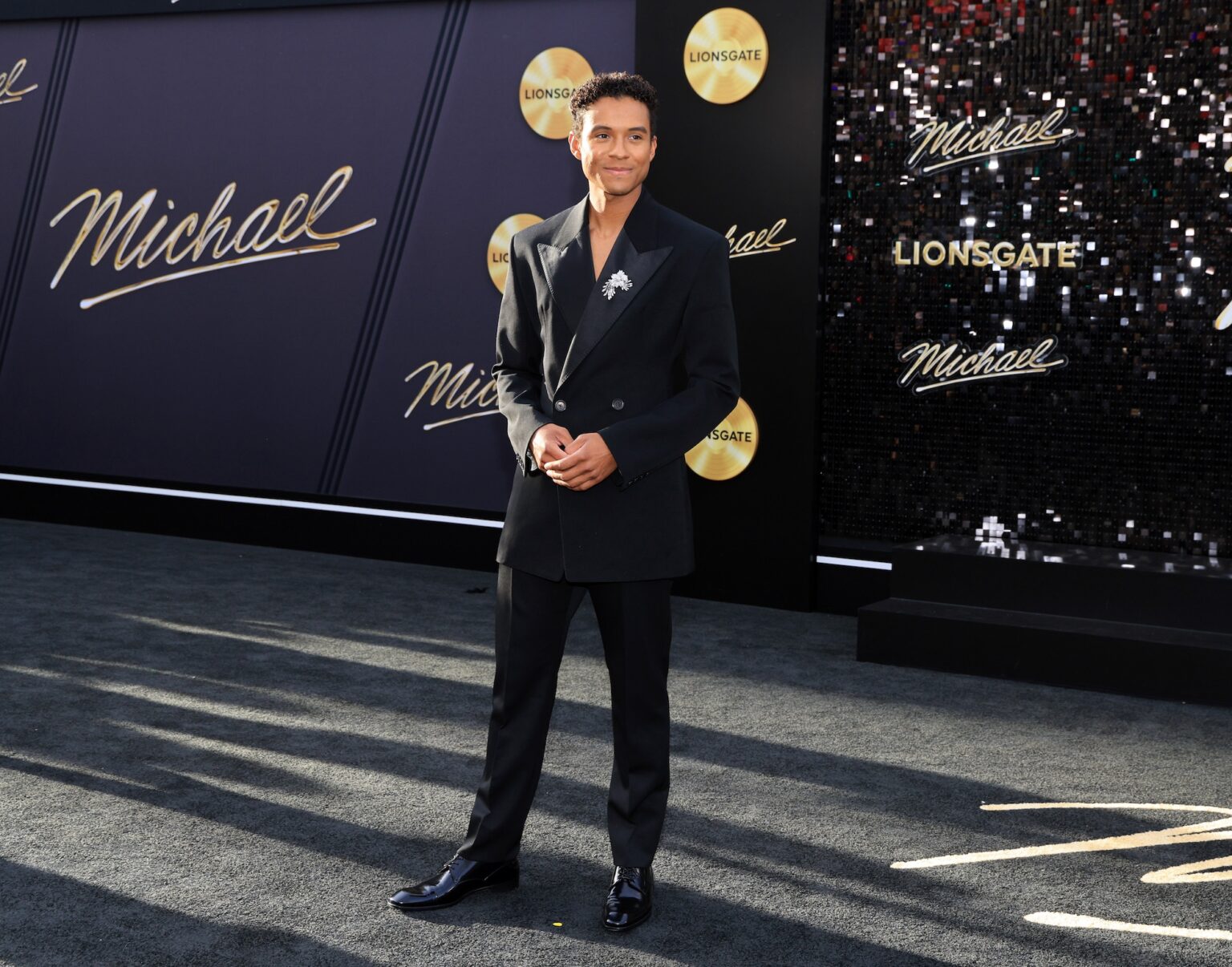 LOS ANGELES, CALIFORNIA - APRIL 20: Jaafar Jackson attends Lionsgate's "Michael" Los Angeles premiere at Dolby Theatre on April 20, 2026 in Los Angeles, California. (Photo by Savion Washington/Getty Images for Lionsgate)