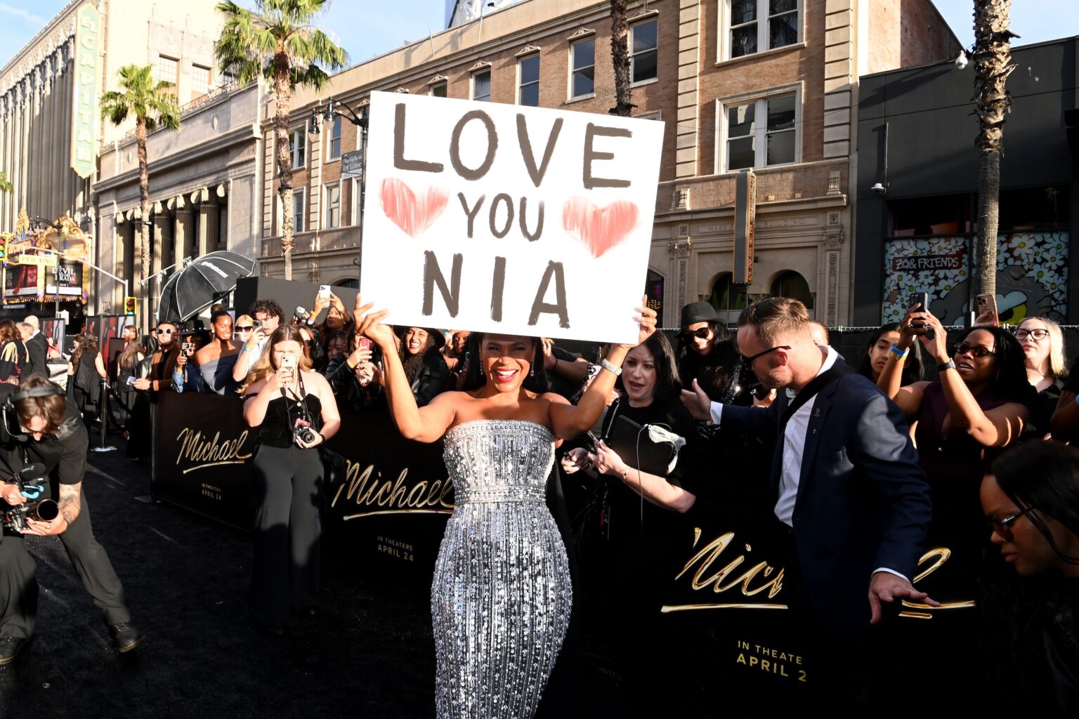 LOS ANGELES, CALIFORNIA - APRIL 20: Nia Long attends Lionsgate's "Michael" Los Angeles premiere at Dolby Theatre on April 20, 2026 in Los Angeles, California. (Photo by Jon Kopaloff/Getty Images for Lionsgate)