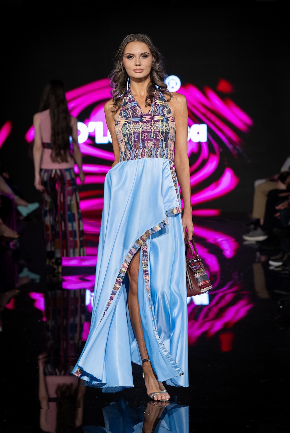 LOS ANGELES, CALIFORNIA - MARCH 14: A model walks the runway at the Textiles D' La Rossa show during Los Angeles Fashion Week Powered By Art Hearts Fashion at The Majestic on March 14, 2026 in Los Angeles, California. (Photo by Mark Gunter/Getty Images for Art Hearts Fashion)