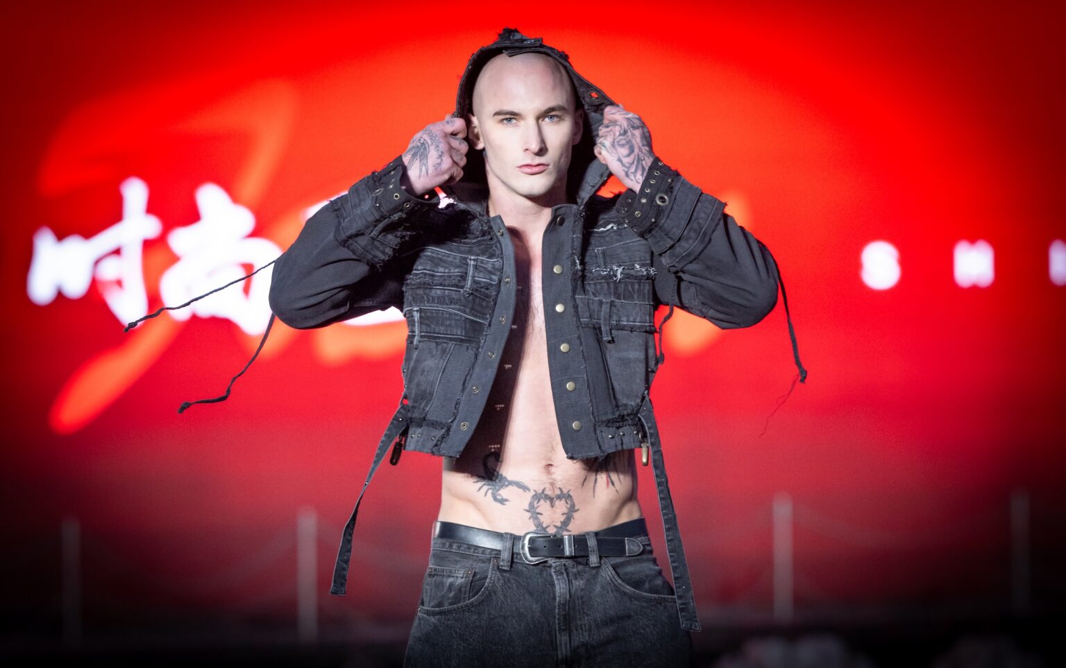 WUXI, CHINA - MARCH 19: Model Alex Smith walks the runway at the Bad Pink show during Art Hearts Fashion Wuxi China March 19, 2026 at Smile Square Nianhua Bay on March 19, 2026 in Wuxi Jiangsu Province, China. (Photo by Mark Gunter/Getty Images for Art Hearts Fashion)