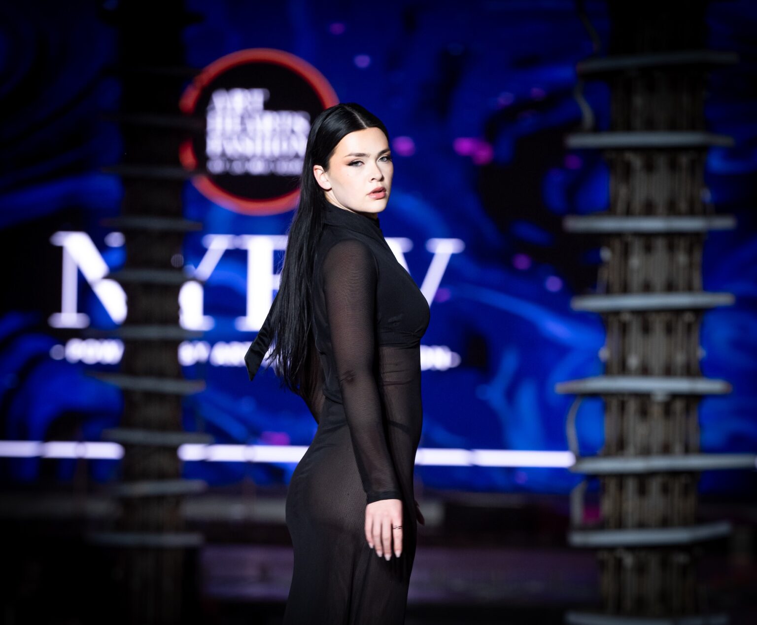 WUXI, CHINA - MARCH 19: Model Finnley Fisher walks the runway at the Idol Jose show during Art Hearts Fashion Wuxi China March 19, 2026 at Smile Square Nianhua Bay on March 19, 2026 in Wuxi Jiangsu Province, China. (Photo by Mark Gunter/Getty Images for Art Hearts Fashion)