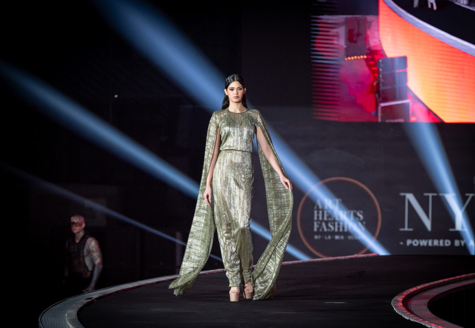 WUXI, CHINA - MARCH 19: Model Lorena Suarez walks the runway at the Mister Triple X show during Art Hearts Fashion Wuxi China March 19, 2026 at Smile Square Nianhua Bay on March 19, 2026 in Wuxi Jiangsu Province, China. (Photo by Mark Gunter/Getty Images for Art Hearts Fashion)
