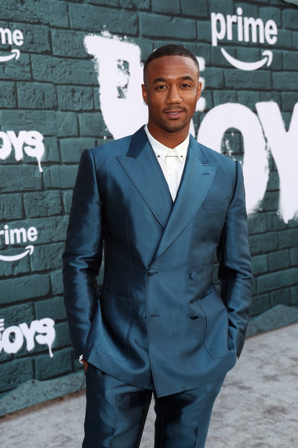 LOS ANGELES, CALIFORNIA - MAY 19: Jessie T. Usher attends "The Boys" series finale red carpet on May 19, 2026 in Los Angeles, California. (Photo by Phillip Faraone/Getty Images for Prime Video)