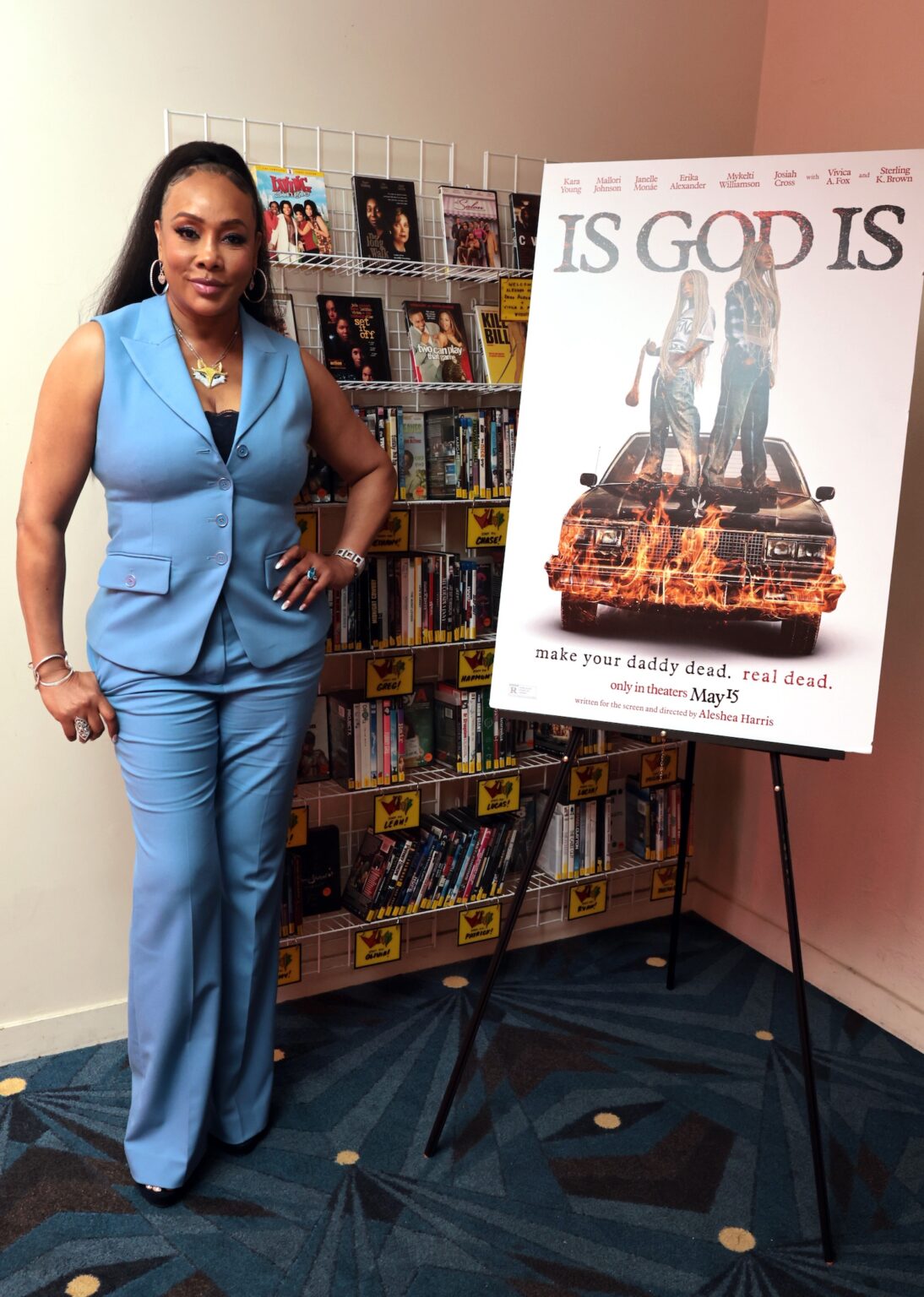 LOS ANGELES, CALIFORNIA - MAY 11: Vivica A. Fox seen at Orion Pictures & Amazon MGM Studios' "Is God Is" Special Screening at Vidiots on May 11, 2026 in Los Angeles, California. (Photo by Eric Charbonneau/Orion Pictures via Getty Images)