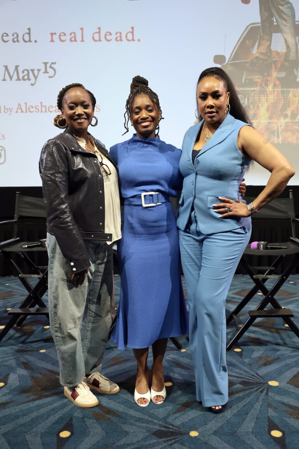 LOS ANGELES, CALIFORNIA - MAY 11: Erika Alexander, Aleshea Harris and Vivica A. Fox seen at Orion Pictures & Amazon MGM Studios' "Is God Is" Special Screening at Vidiots on May 11, 2026 in Los Angeles, California. (Photo by Eric Charbonneau/Orion Pictures via Getty Images)