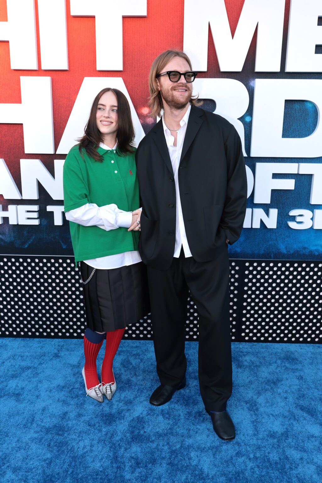 LOS ANGELES, CALIFORNIA - MAY 06: Billie Eilish (L) and Finneas O'Connell attend the "Billie Eilish Hit Me Hard and Soft: The Tour Live in 3D" US Premiere at the Historic Village Theatre on May 06, 2026, in Los Angeles, California. (Photo by Eric Charbonneau/Getty Images for Paramount Pictures)