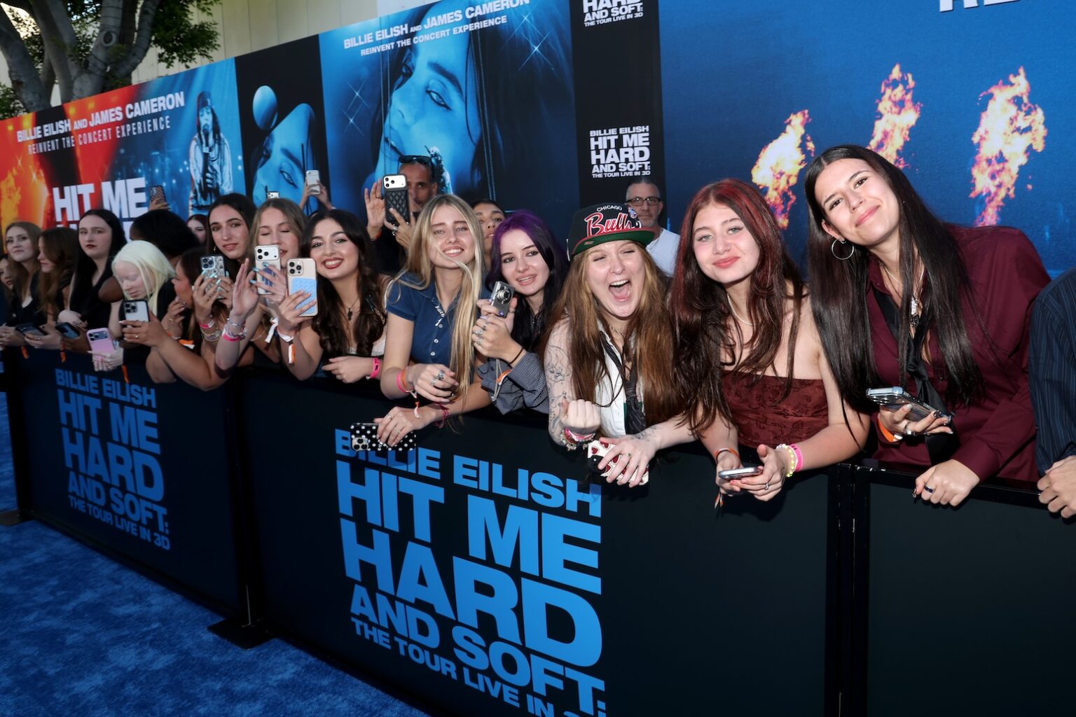 LOS ANGELES, CALIFORNIA - MAY 06: Fans attend the "Billie Eilish Hit Me Hard and Soft: The Tour Live in 3D" US Premiere at the Historic Village Theatre on May 06, 2026, in Los Angeles, California. (Photo by Phillip Faraone/Getty Images for Paramount Pictures)