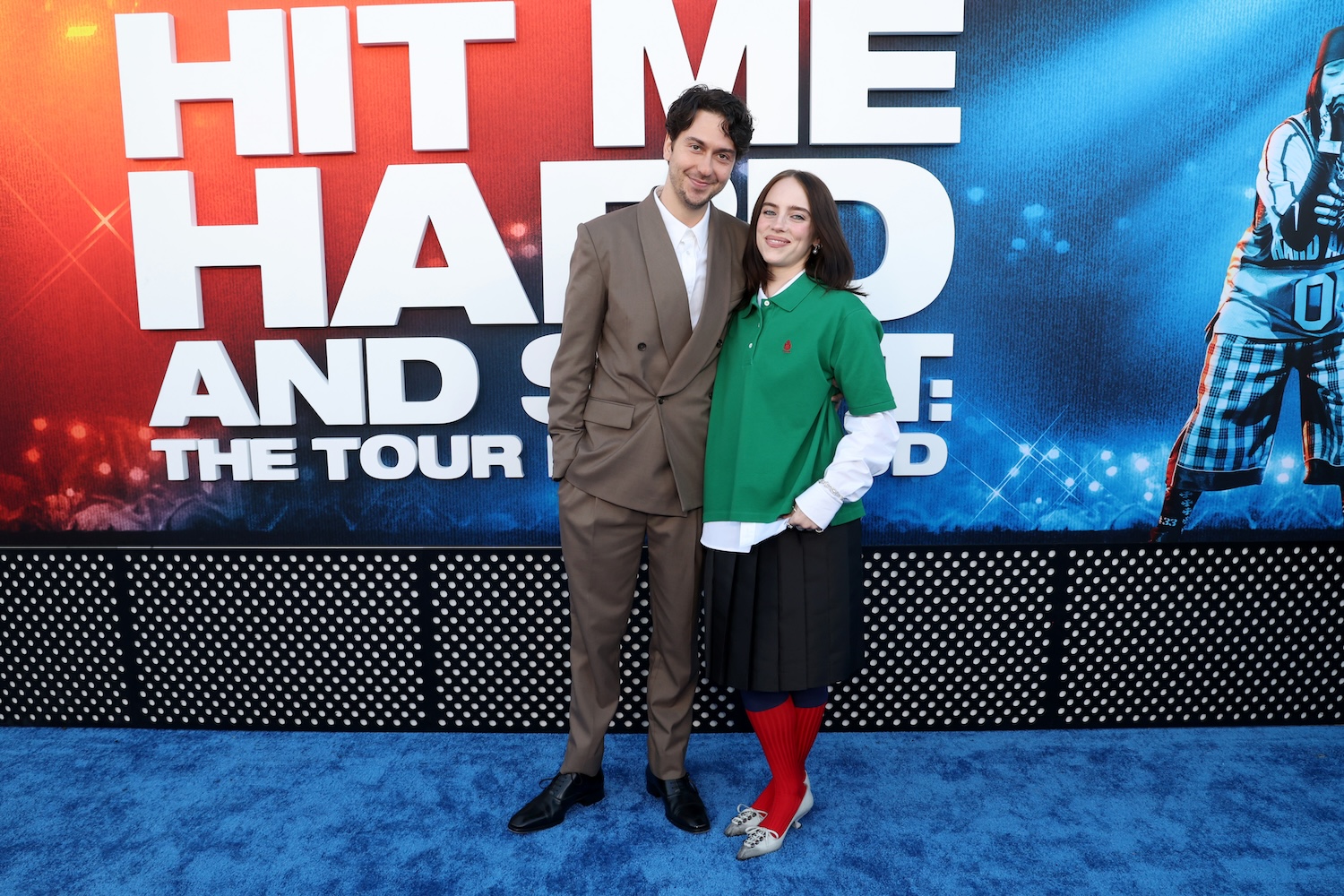 LOS ANGELES, CALIFORNIA - MAY 06: (L-R) Nat Wolff and Billie Eilish attend the "Billie Eilish Hit Me Hard and Soft: The Tour Live in 3D" US Premiere at the Historic Village Theatre on May 06, 2026, in Los Angeles, California. (Photo by Phillip Faraone/Getty Images for Paramount Pictures)