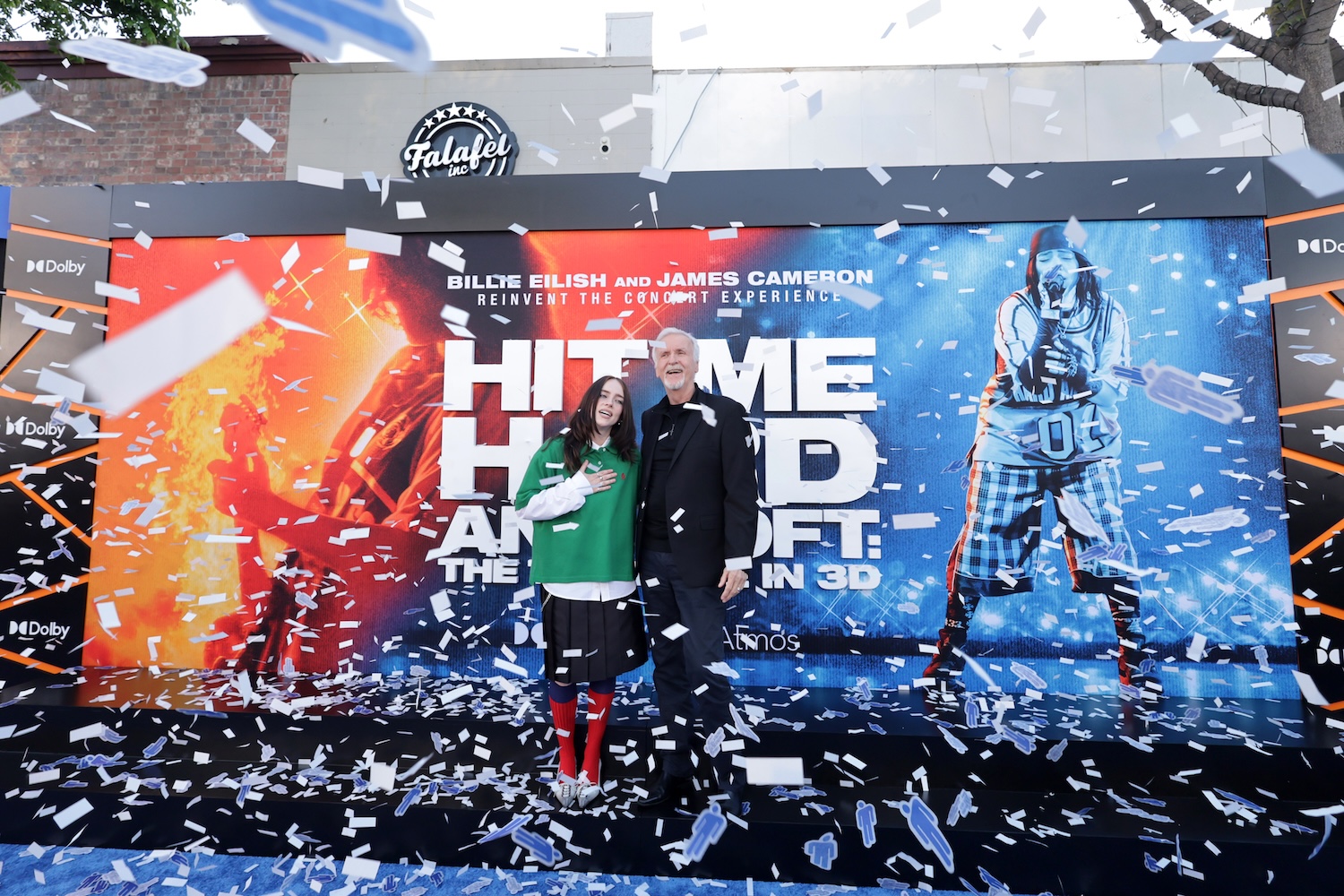 LOS ANGELES, CALIFORNIA - MAY 06: Billie Eilish (L) and James Cameron attend the "Billie Eilish Hit Me Hard and Soft: The Tour Live in 3D" US Premiere at the Historic Village Theatre on May 06, 2026, in Los Angeles, California. (Photo by Eric Charbonneau/Getty Images for Paramount Pictures)