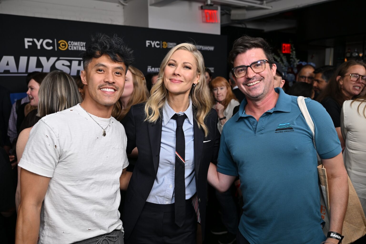 NEW YORK, NEW YORK - JUNE 09: Desi Lydic (C) and guests attend Comedy Central's "The Daily Show" FYC Event at Metrograph on June 09, 2026 in New York City. (Photo by Roy Rochlin/Getty Images for Paramount+)