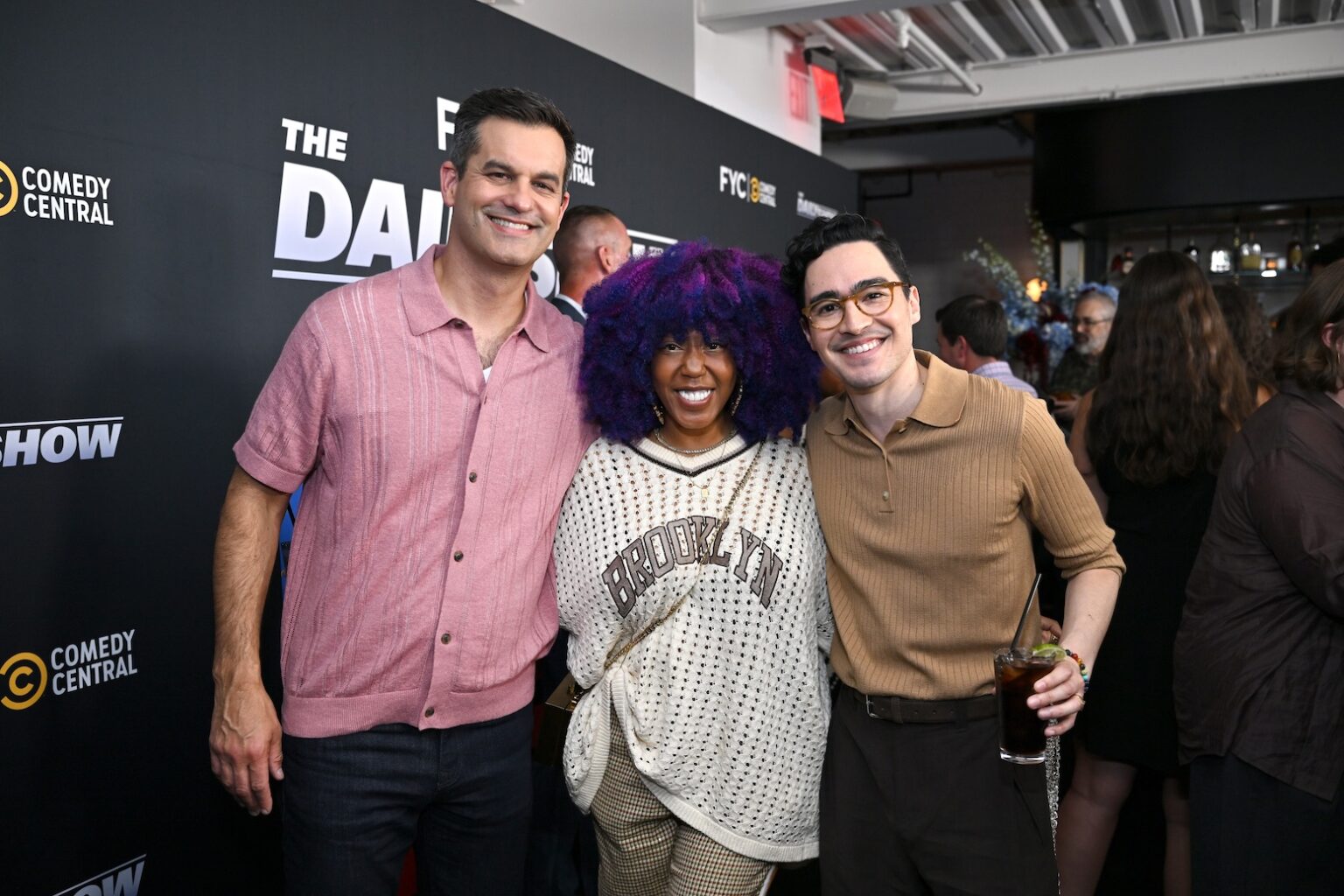 NEW YORK, NEW YORK - JUNE 09: (L-R) Michael Kosta, guest, and Troy Iwata attend Comedy Central's "The Daily Show" FYC Event at Metrograph on June 09, 2026 in New York City. (Photo by Roy Rochlin/Getty Images for Paramount+)