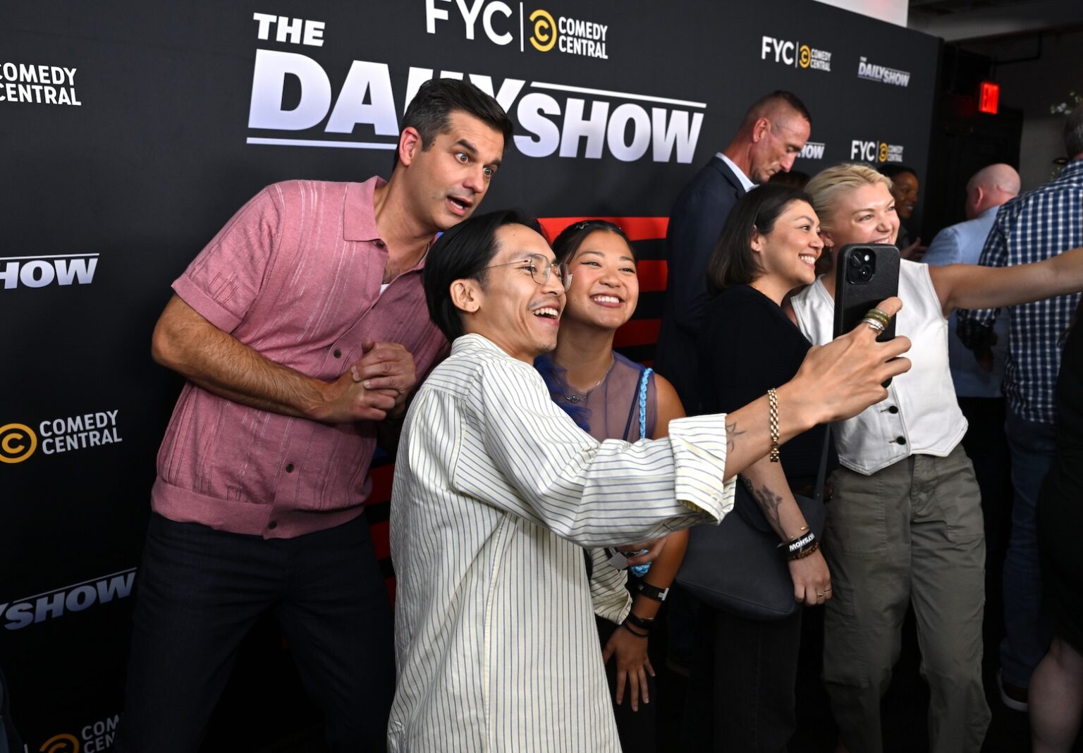 NEW YORK, NEW YORK - JUNE 09: Michael Kosta (L) and guests attend Comedy Central's "The Daily Show" FYC Event at Metrograph on June 09, 2026 in New York City. (Photo by Roy Rochlin/Getty Images for Paramount+)