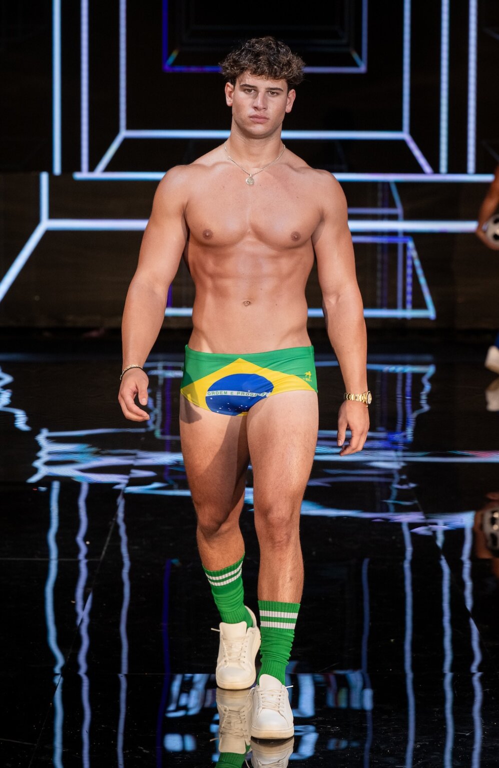 MIAMI, FLORIDA - MAY 29: A model walks the runway at the CA-RIO-CA show during Miami Swim Week Powered By Art Hearts Fashion at M2 MIAMI on May 29, 2026 in Miami, Florida. (Photo by Mark Gunter/Getty Images for Art Hearts Fashion)