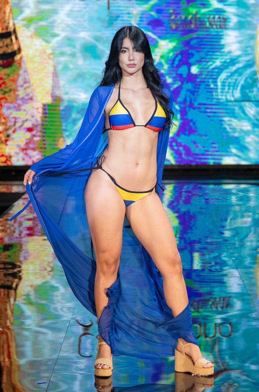MIAMI, FLORIDA - MAY 29: A model walks the runway at the Copacabana Beachwear show during Miami Swim Week Powered By Art Hearts Fashion at M2 MIAMI on May 29, 2026 in Miami, Florida. (Photo by Mark Gunter/Getty Images for Art Hearts Fashion)