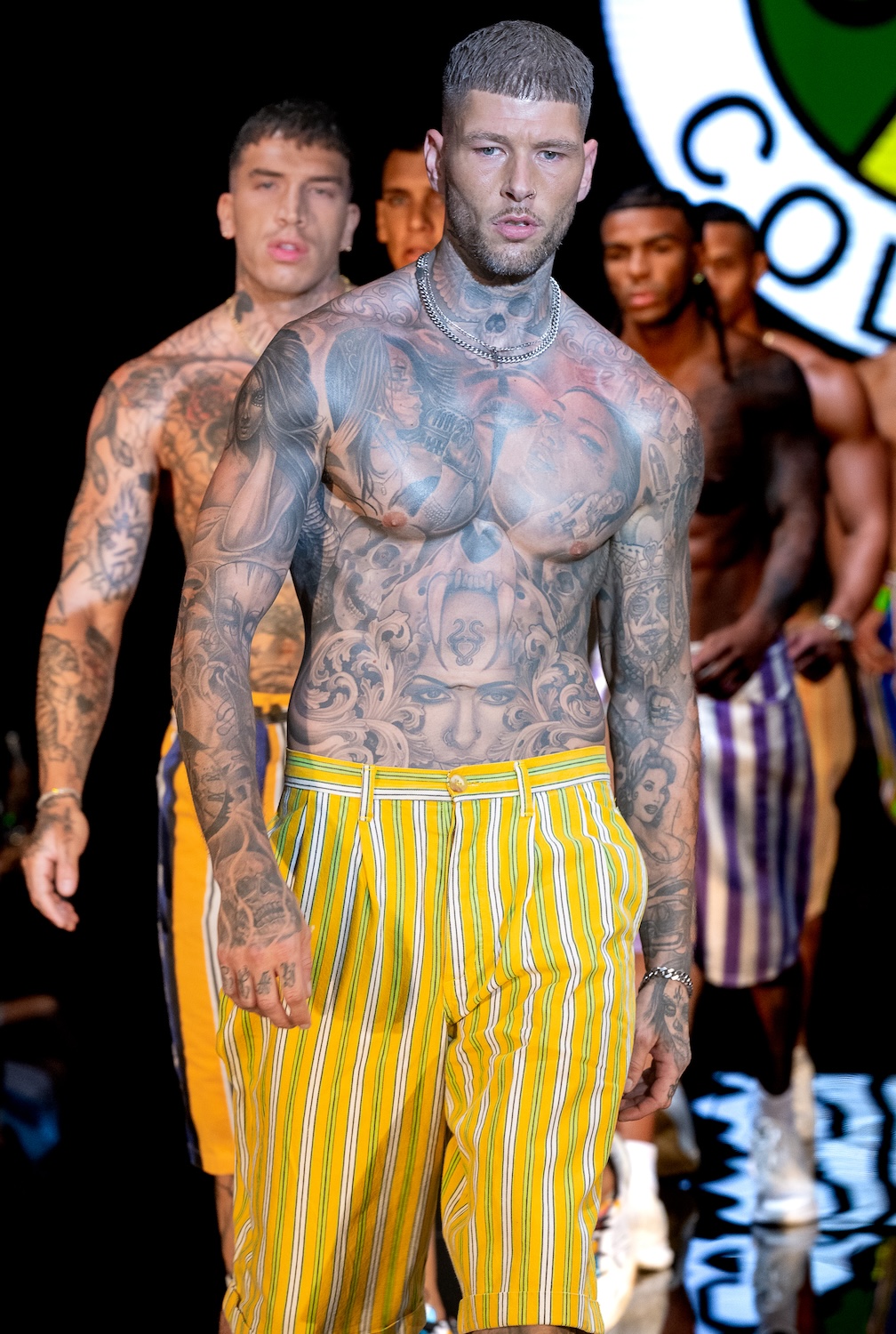MIAMI, FLORIDA - MAY 29: A model walks the runway at the Cross Colours show during Miami Swim Week Powered By Art Hearts Fashion at M2 MIAMI on May 29, 2026 in Miami, Florida. (Photo by Mark Gunter/Getty Images for Art Hearts Fashion)