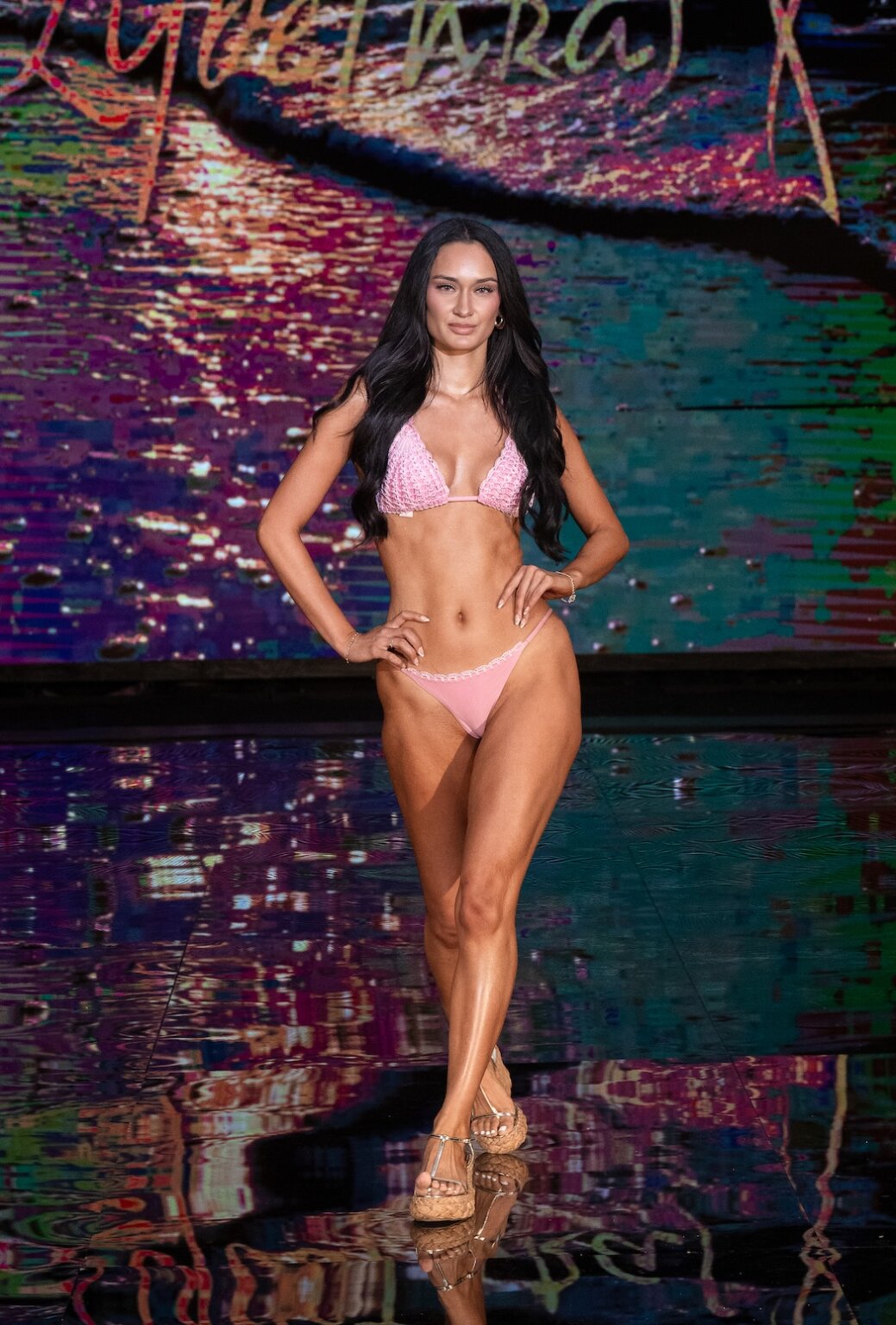 MIAMI, FLORIDA - MAY 28: Bella Kohana walks the runway at the Lybethras show during Miami Swim Week Powered By Art Hearts Fashion at M2 MIAMI on May 28, 2026 in Miami, Florida. (Photo by Mark Gunter/Getty Images for Art Hearts Fashion)