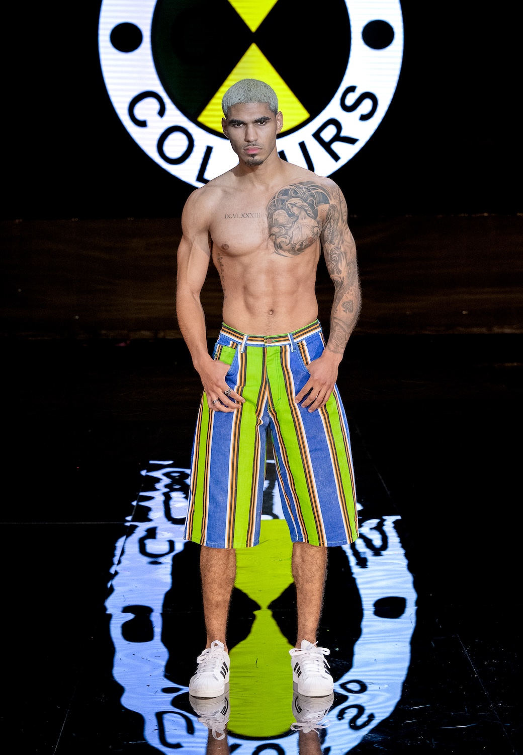 MIAMI, FLORIDA - MAY 29: A model walks the runway at the Cross Colours show during Miami Swim Week Powered By Art Hearts Fashion at M2 MIAMI on May 29, 2026 in Miami, Florida. (Photo by Mark Gunter/Getty Images for Art Hearts Fashion)