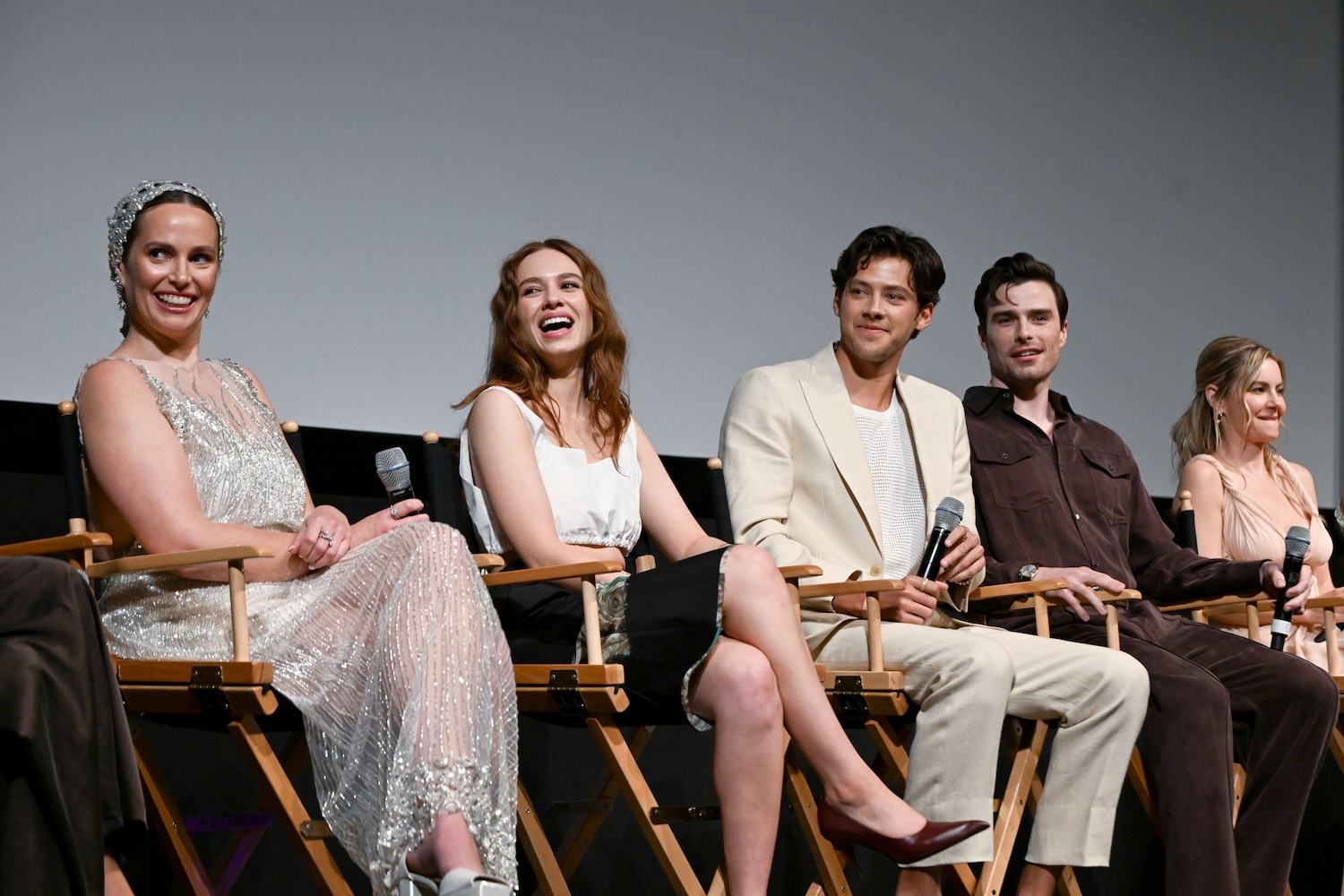 NEW YORK, NEW YORK - JUNE 08: (L-R) Carley Fortune, Sadie Soverall, Matt Cornett, Michael Bradway and Elisha Cuthbert attend the "Every Year After" Tribeca Premiere on June 08, 2026 in New York City. (Photo by Slaven Vlasic/Getty Images for Prime Video)