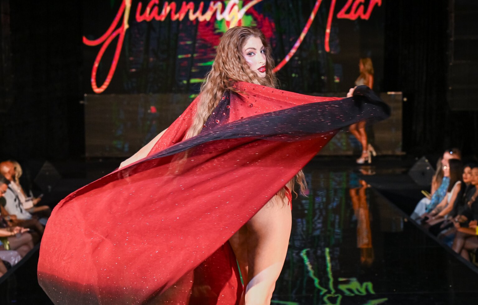 MIAMI, FLORIDA - MAY 29: Miss Earth Argentina 2020 Estrella Danieri walks the runway at the Giannina Azar show during Miami Swim Week Powered By Art Hearts Fashion at M2 MIAMI on May 29, 2026 in Miami, Florida. (Photo by Mark Gunter/Getty Images for Art Hearts Fashion)