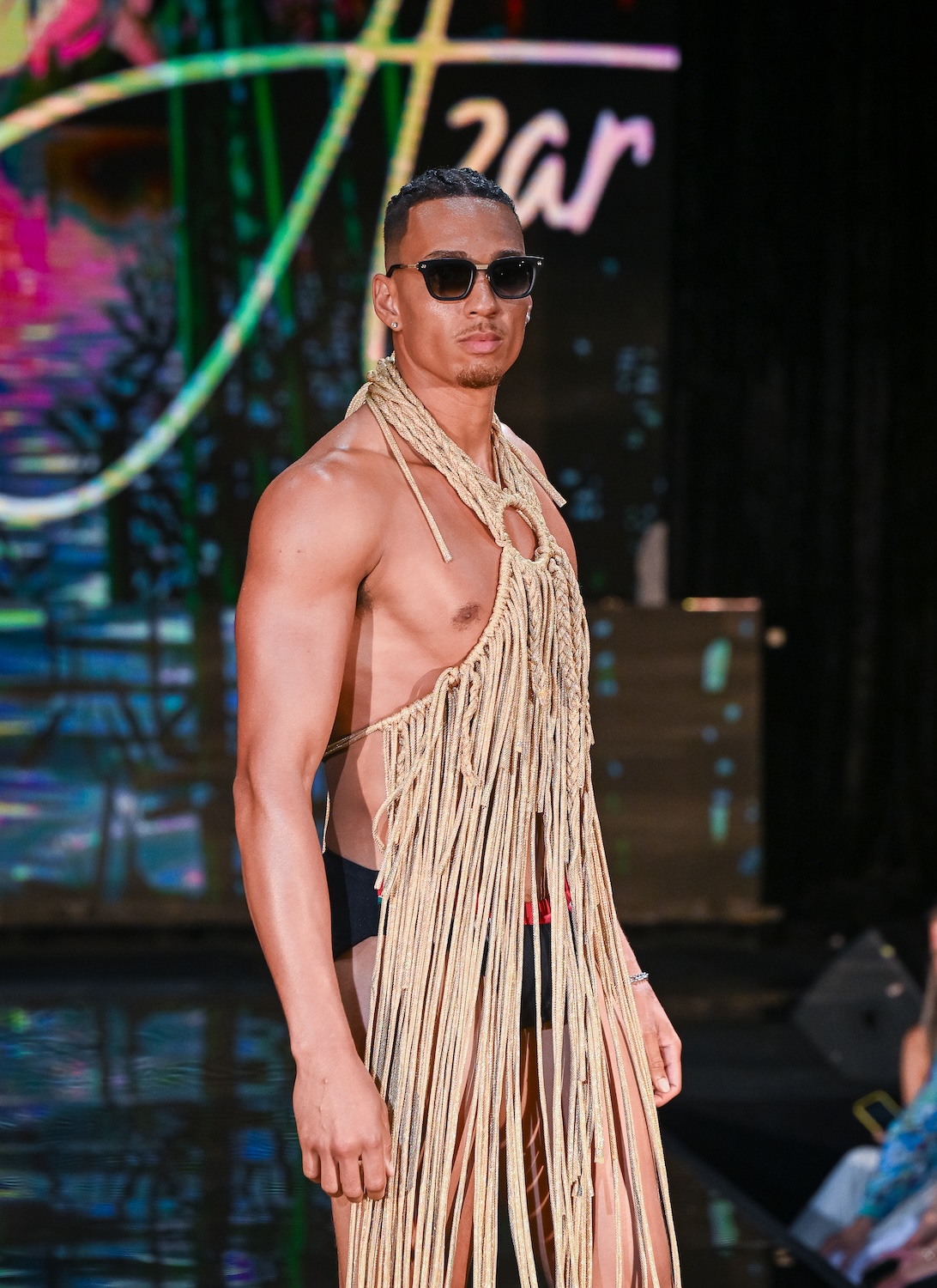 MIAMI, FLORIDA - MAY 29: A model walks the runway at the Giannina Azar show during Miami Swim Week Powered By Art Hearts Fashion at M2 MIAMI on May 29, 2026 in Miami, Florida. (Photo by Mark Gunter/Getty Images for Art Hearts Fashion)