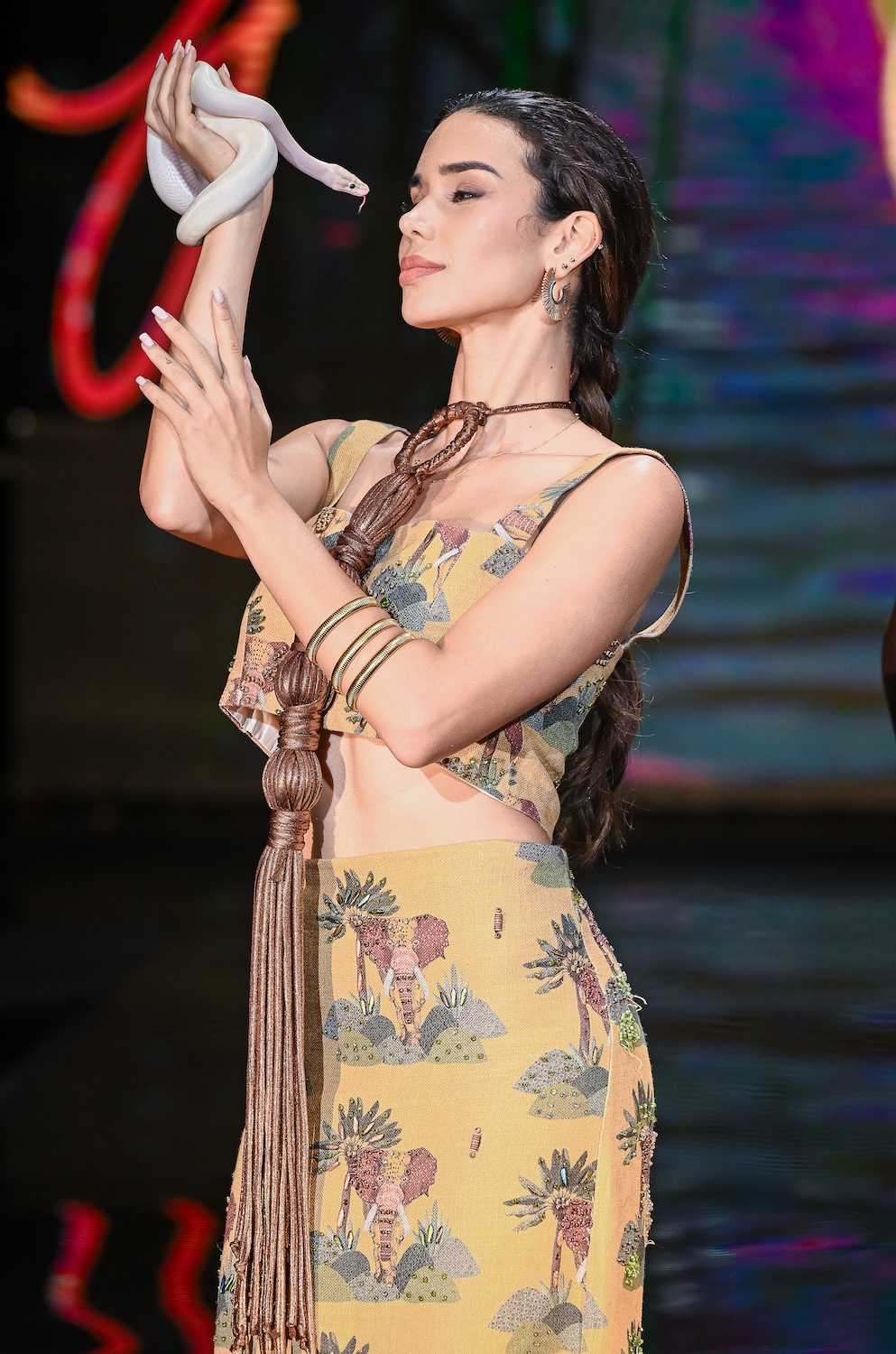 MIAMI, FLORIDA - MAY 29: A model walks the runway at the Giannina Azar show during Miami Swim Week Powered By Art Hearts Fashion at M2 MIAMI on May 29, 2026 in Miami, Florida. (Photo by Mark Gunter/Getty Images for Art Hearts Fashion)