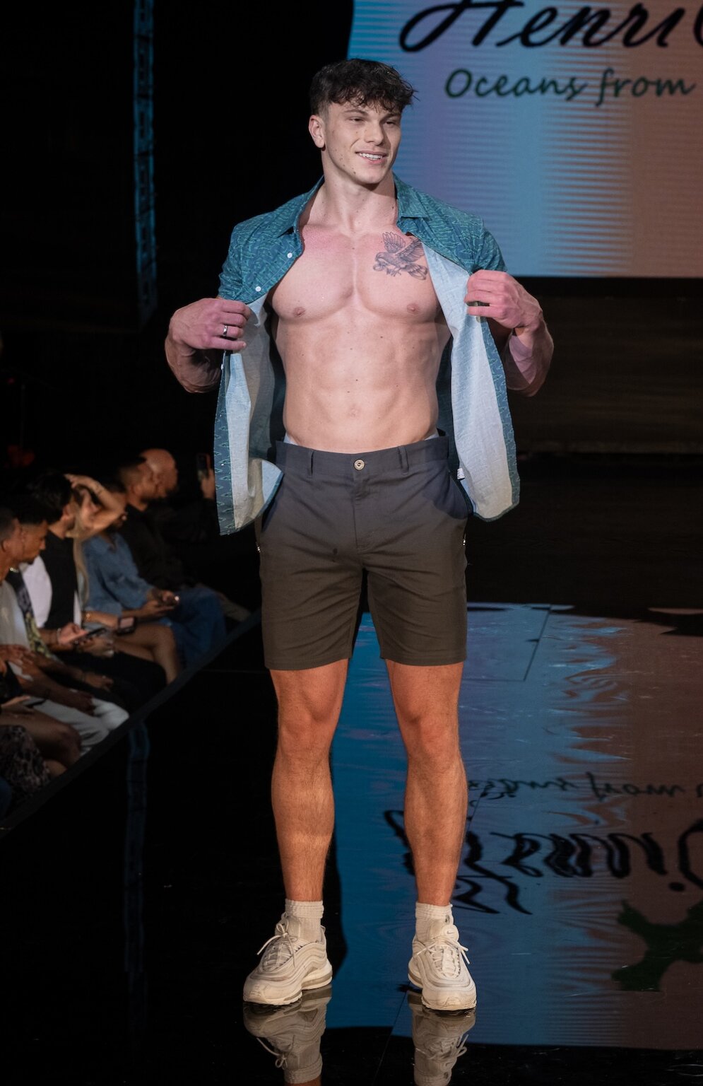 MIAMI, FLORIDA - MAY 28: A model walks the runway at the Henri Costa show during Miami Swim Week Powered By Art Hearts Fashion at M2 MIAMI on May 28, 2026 in Miami, Florida. (Photo by Mark Gunter/Getty Images for Art Hearts Fashion)