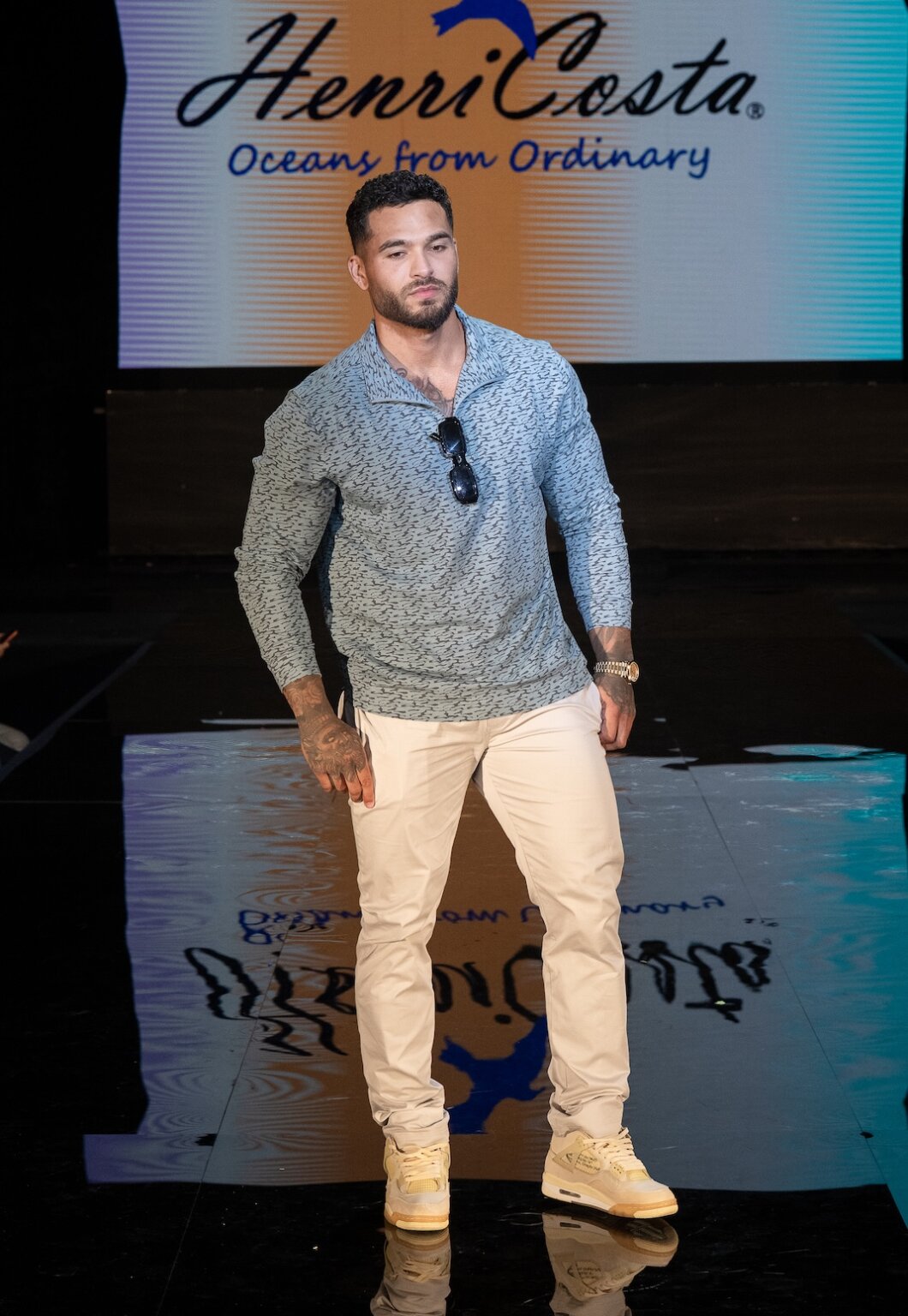 MIAMI, FLORIDA - MAY 28: A model walks the runway at the Henri Costa show during Miami Swim Week Powered By Art Hearts Fashion at M2 MIAMI on May 28, 2026 in Miami, Florida. (Photo by Mark Gunter/Getty Images for Art Hearts Fashion)
