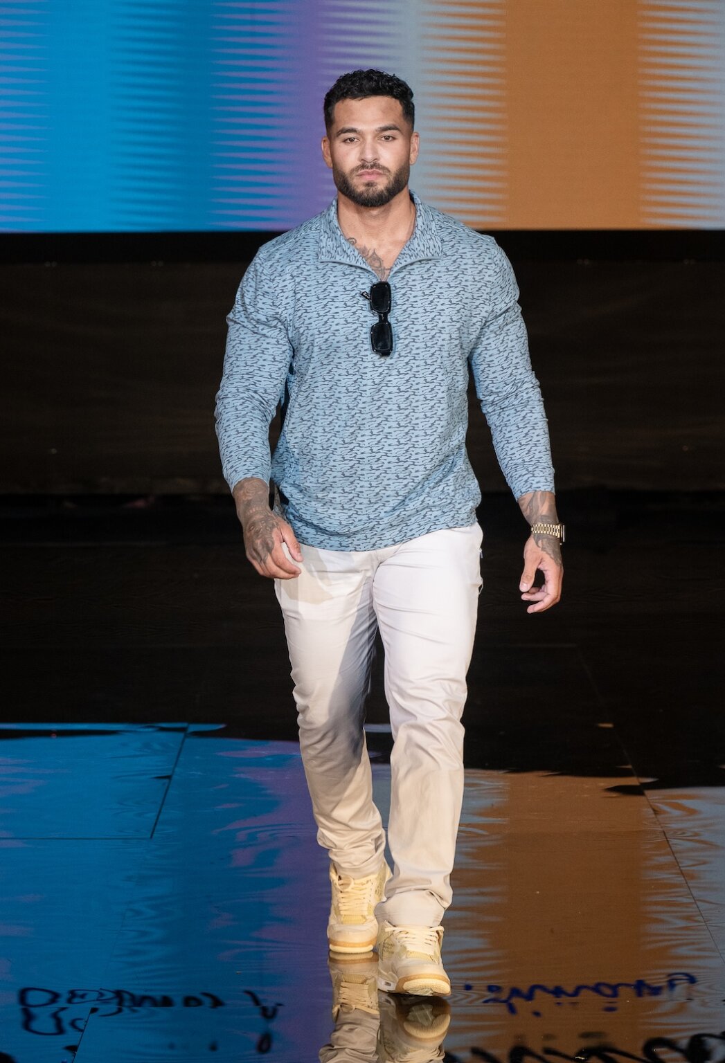MIAMI, FLORIDA - MAY 28: A model walks the runway at the Henri Costa show during Miami Swim Week Powered By Art Hearts Fashion at M2 MIAMI on May 28, 2026 in Miami, Florida. (Photo by Mark Gunter/Getty Images for Art Hearts Fashion)