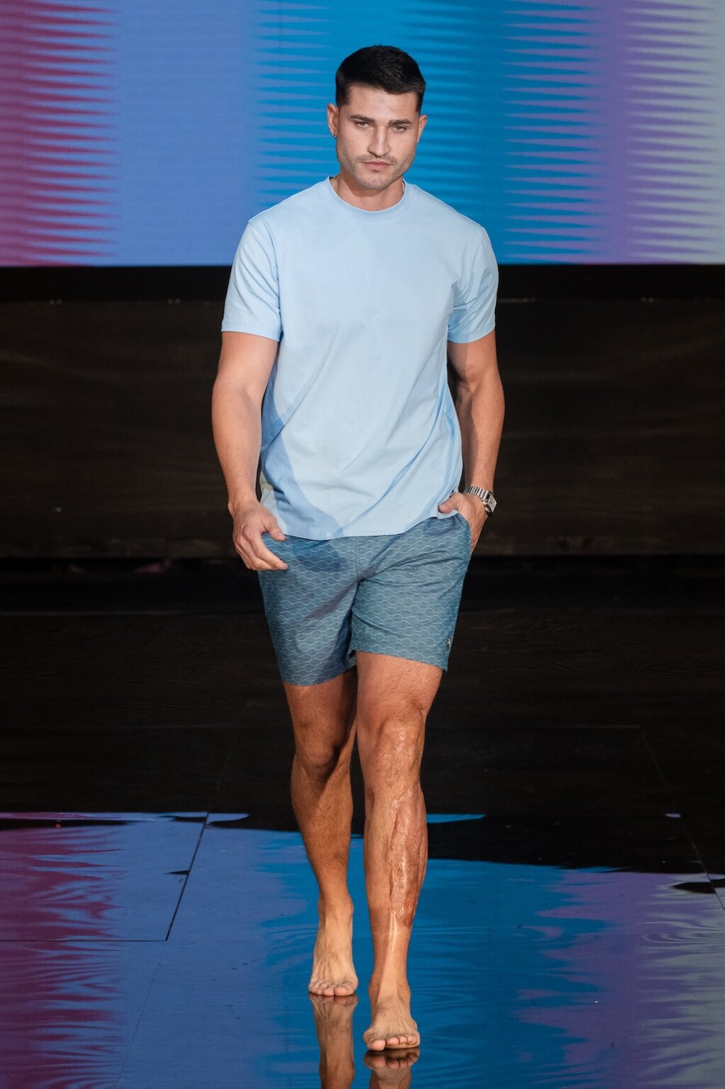 MIAMI, FLORIDA - MAY 28: A model walks the runway at the Henri Costa show during Miami Swim Week Powered By Art Hearts Fashion at M2 MIAMI on May 28, 2026 in Miami, Florida. (Photo by Mark Gunter/Getty Images for Art Hearts Fashion)