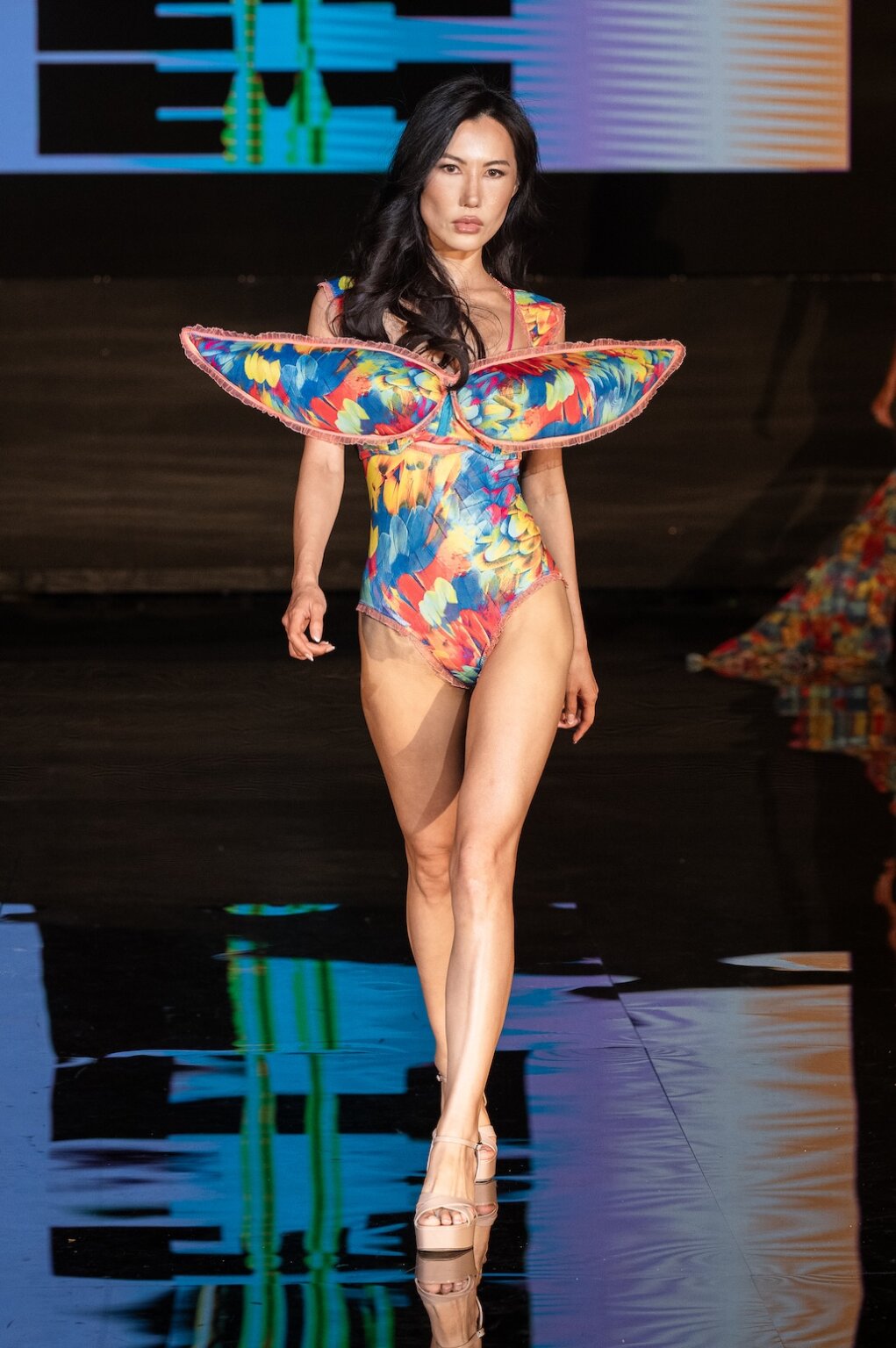 MIAMI, FLORIDA - MAY 28: A model walks the runway at the Merlin Castell show during Miami Swim Week Powered By Art Hearts Fashion at M2 MIAMI on May 28, 2026 in Miami, Florida. (Photo by Mark Gunter/Getty Images for Art Hearts Fashion)
