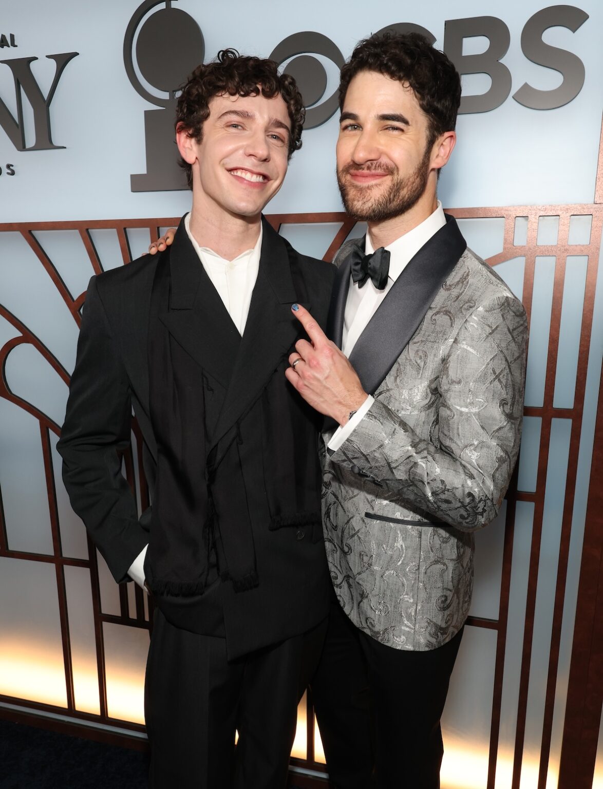 NEW YORK, NEW YORK - JUNE 07: (L-R) Ben Levi Ross and Darren Criss attend The 79th Annual Tony Awards at Radio City Music Hall on June 07, 2026 in New York City. (Photo by Kevin Mazur/Kevin Mazur/Getty Images for Tony Awards Productions)