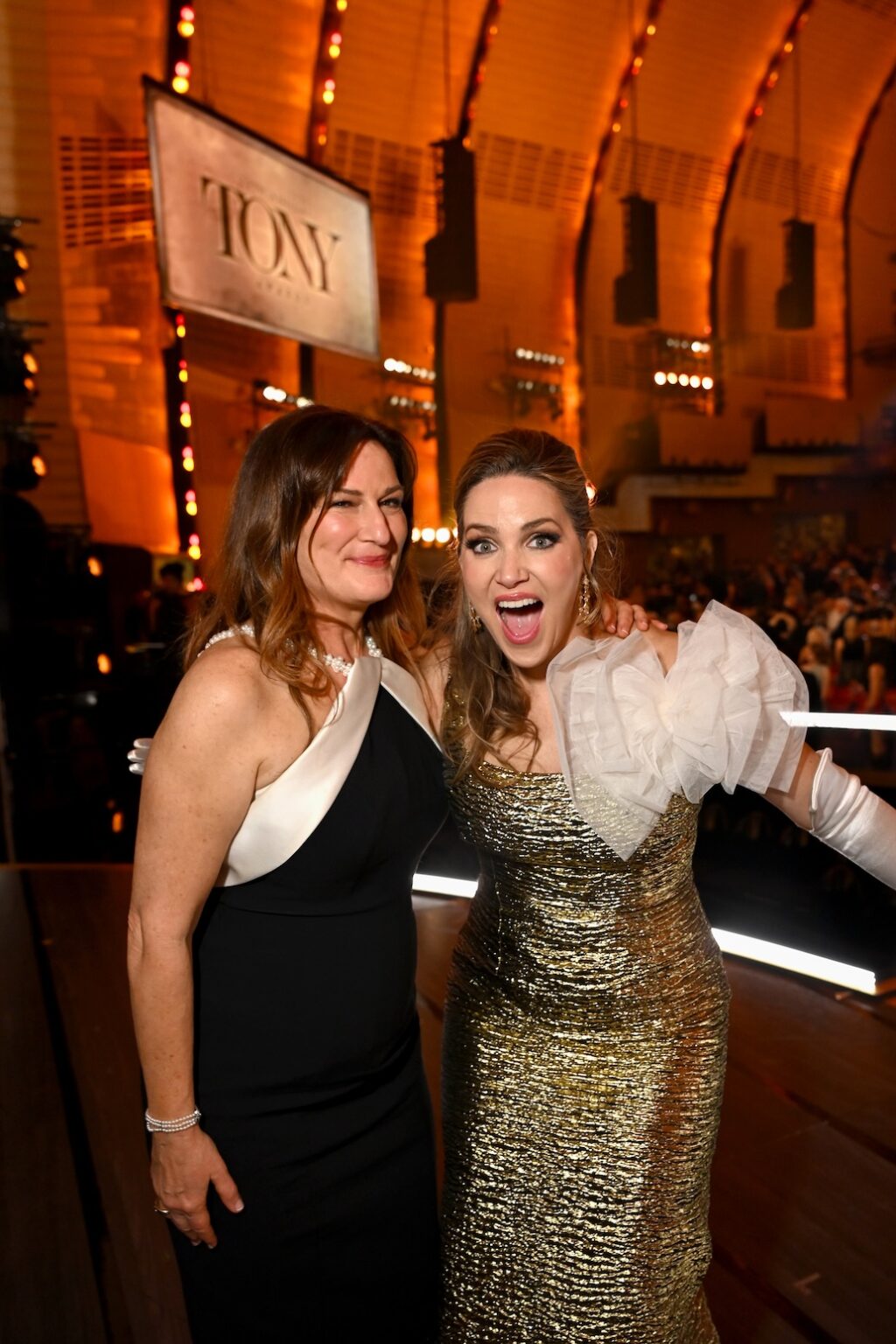 NEW YORK, NEW YORK - JUNE 07: (L-R) Ana Gasteyer and Sara Chase attend The 79th Annual Tony Awards at Radio City Music Hall on June 07, 2026 in New York City. (Photo by Jenny Anderson/Getty Images for Tony Awards Productions)